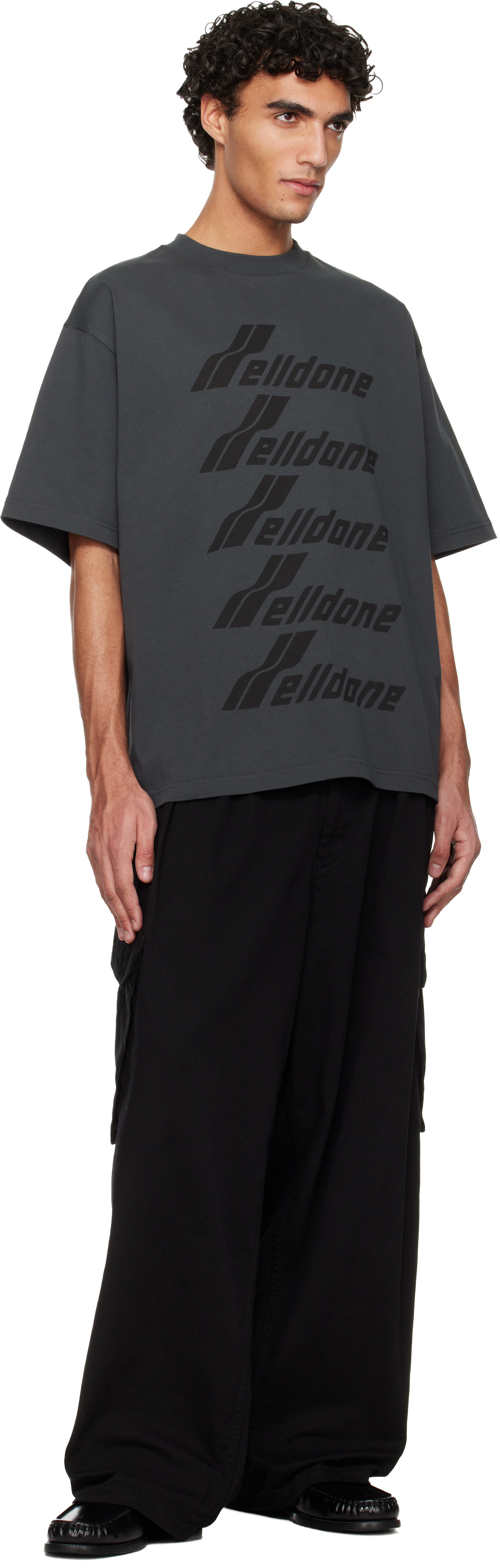 We11done - グレー 'We11done' Front Logo Tシャツ