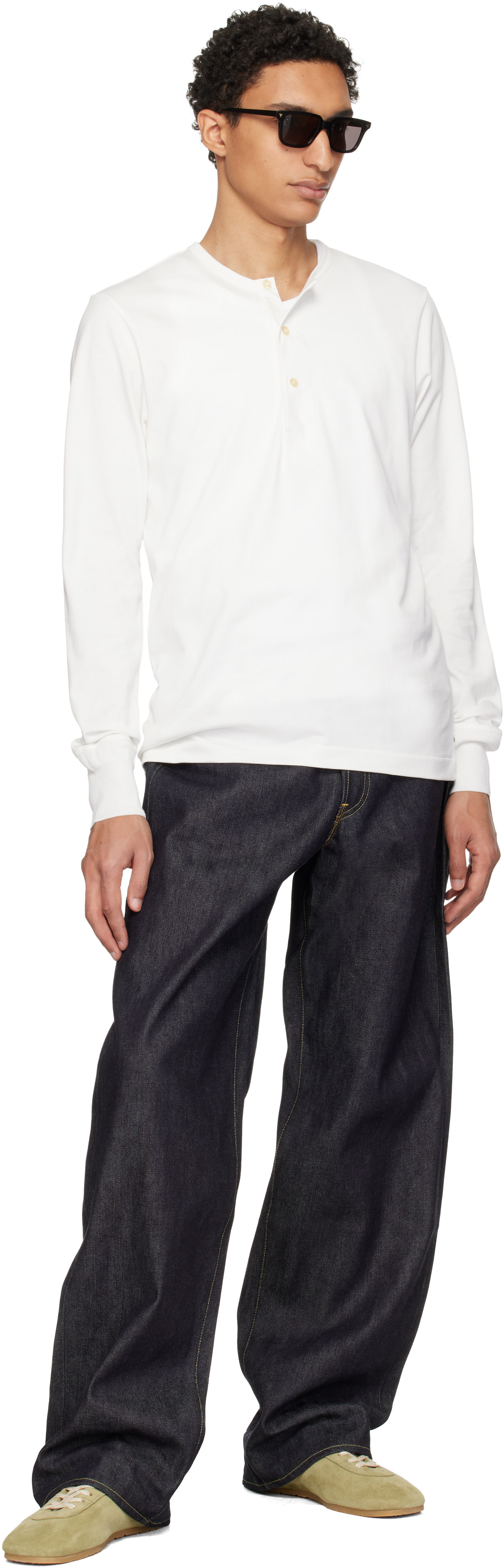 Merz b. Schwanen: ホワイト 2M06 Mid-Century Machine Refined Fit