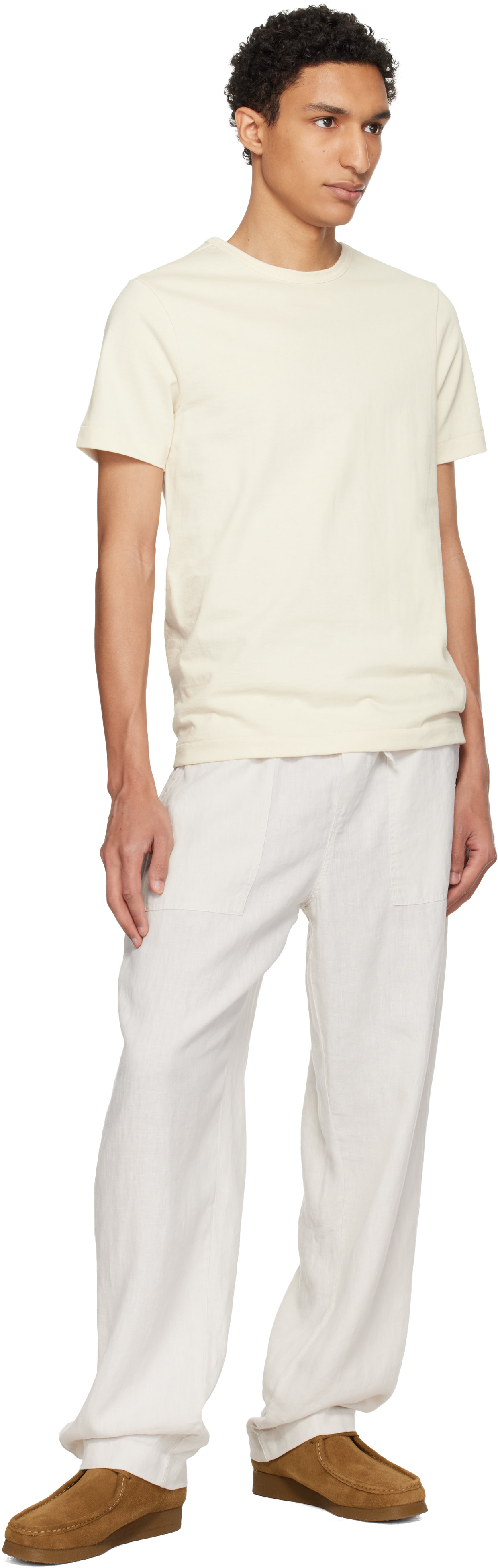 Merz b. Schwanen: オフホワイト 215 Loopwheeled Classic Fit Tシャツ