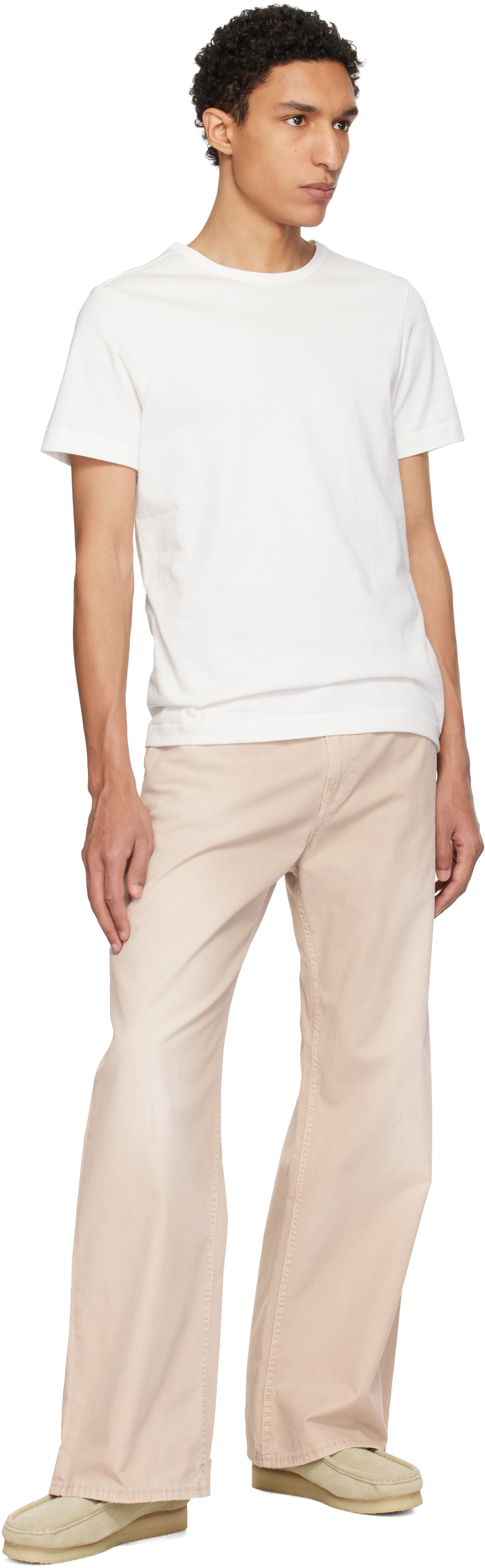Merz b. Schwanen: ホワイト 215 Loopwheeled Classic Fit Tシャツ