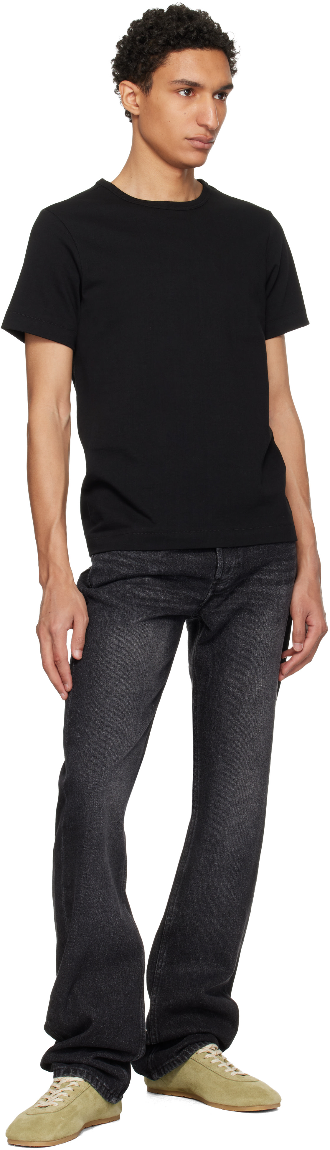 Merz b. Schwanen: Black 215 Loopwheeled Classic Fit T-shirt