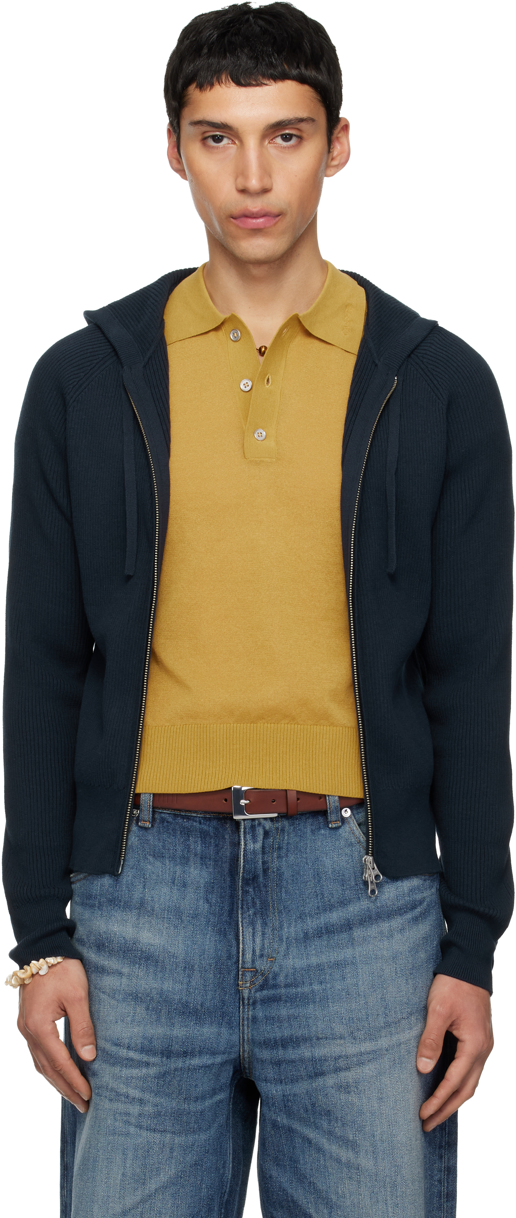 CARRER - Pull à capuche Matti bleu marine