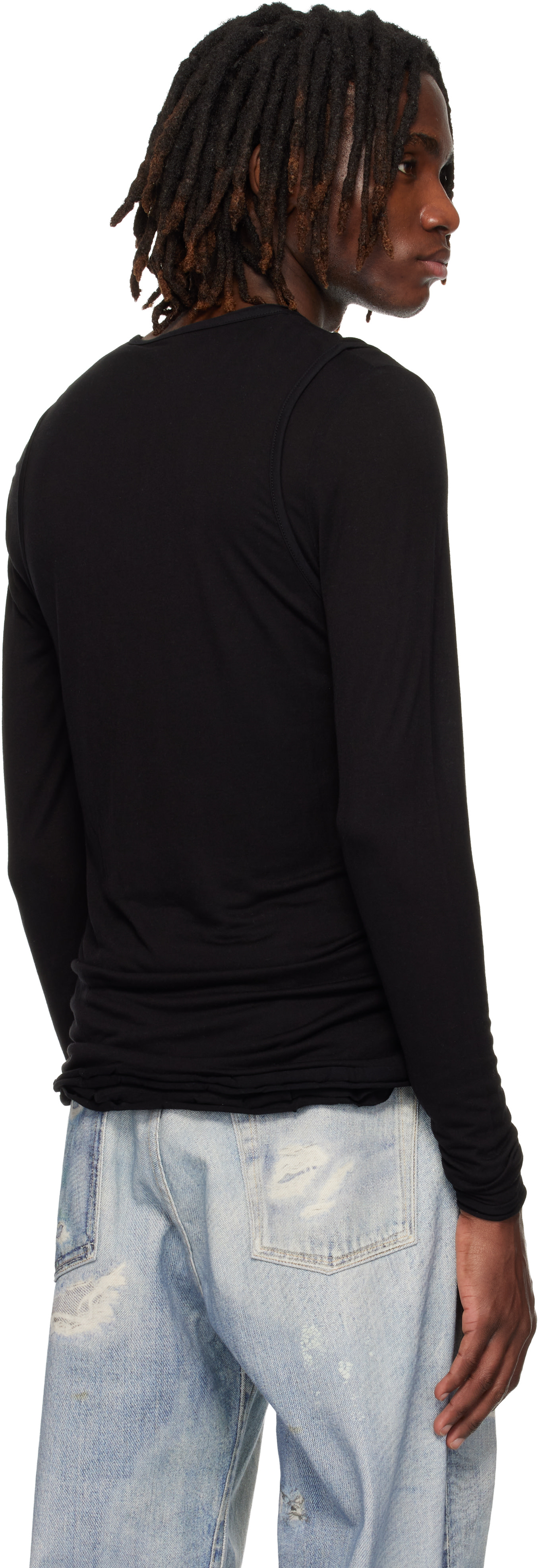 CARRER - Black Doria Double Layer T-shirt Set