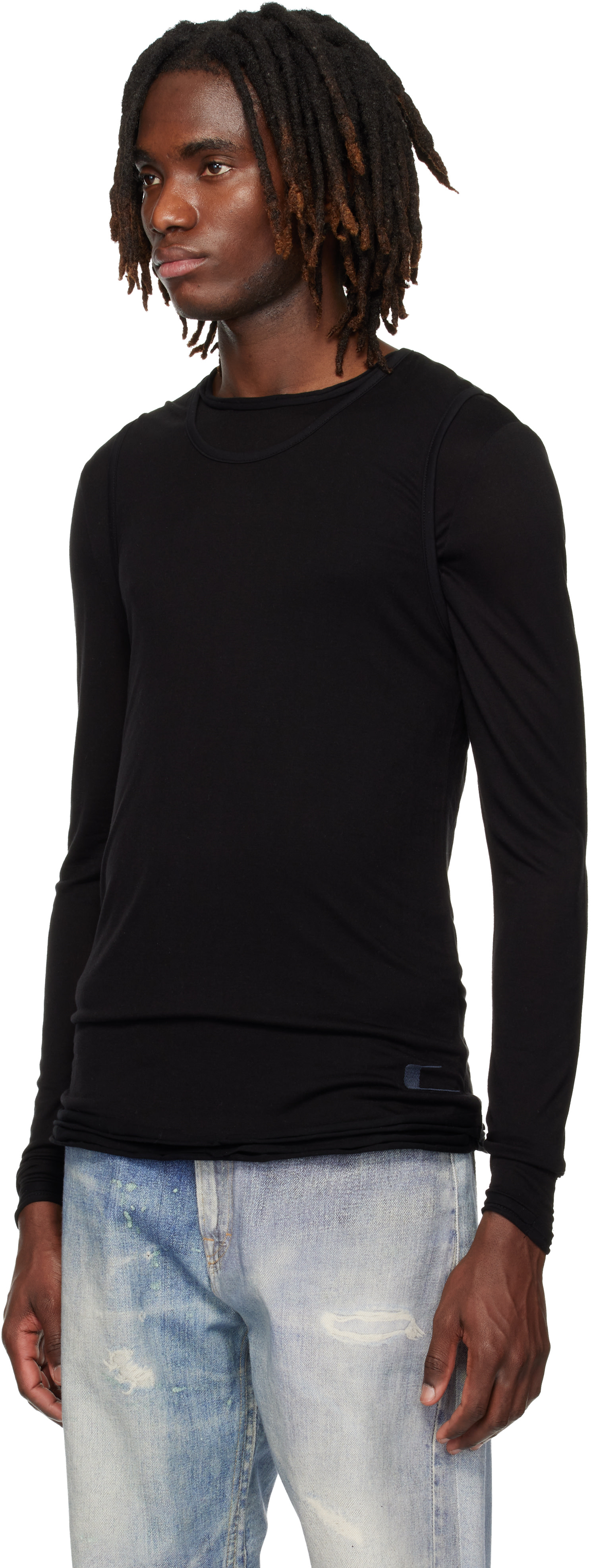 CARRER - Black Doria Double Layer T-shirt Set