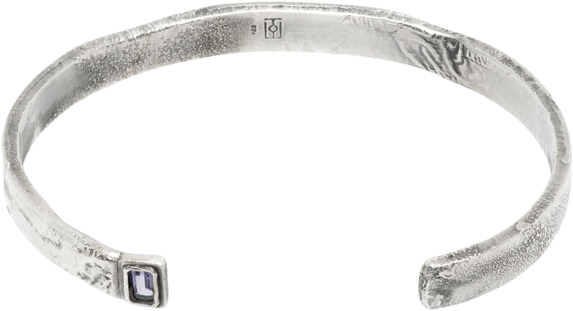 title of work - Solid Square Garnet Cuff Bracelet