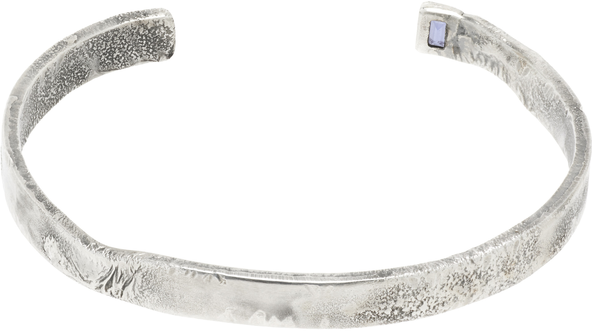 title of work - Solid Square Garnet Cuff Bracelet