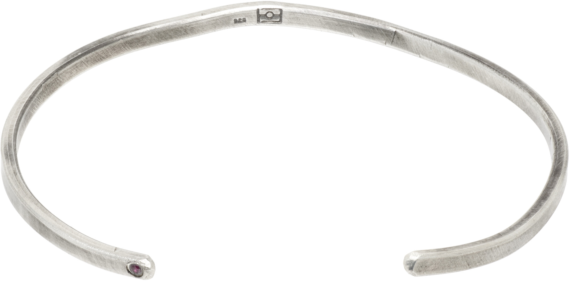 title of work - Beaten Bar Ruby Cuff Bracelet