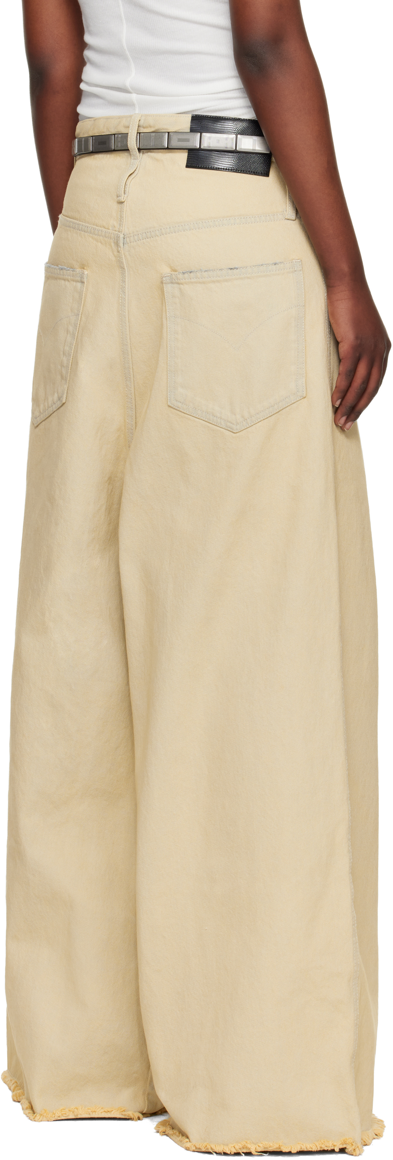 LU’U DAN - Jean Dumpster blanc cassé en denim