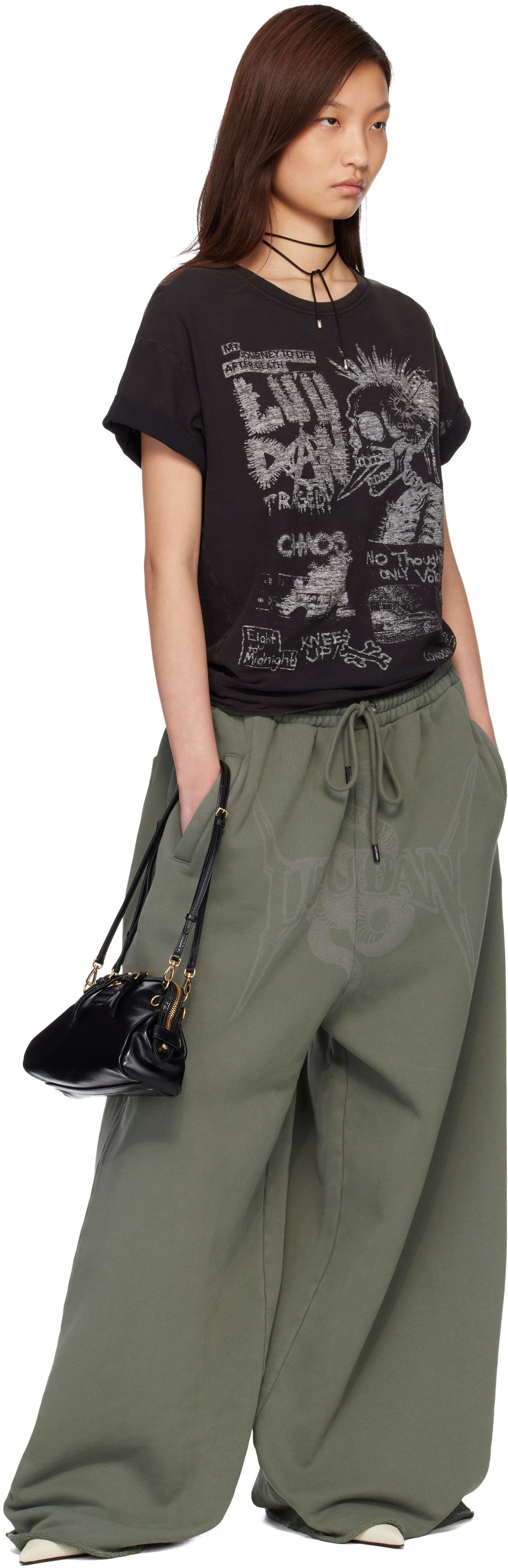 LU'U DAN: Green Raw-Cut Bontan Sweatpants | SSENSE