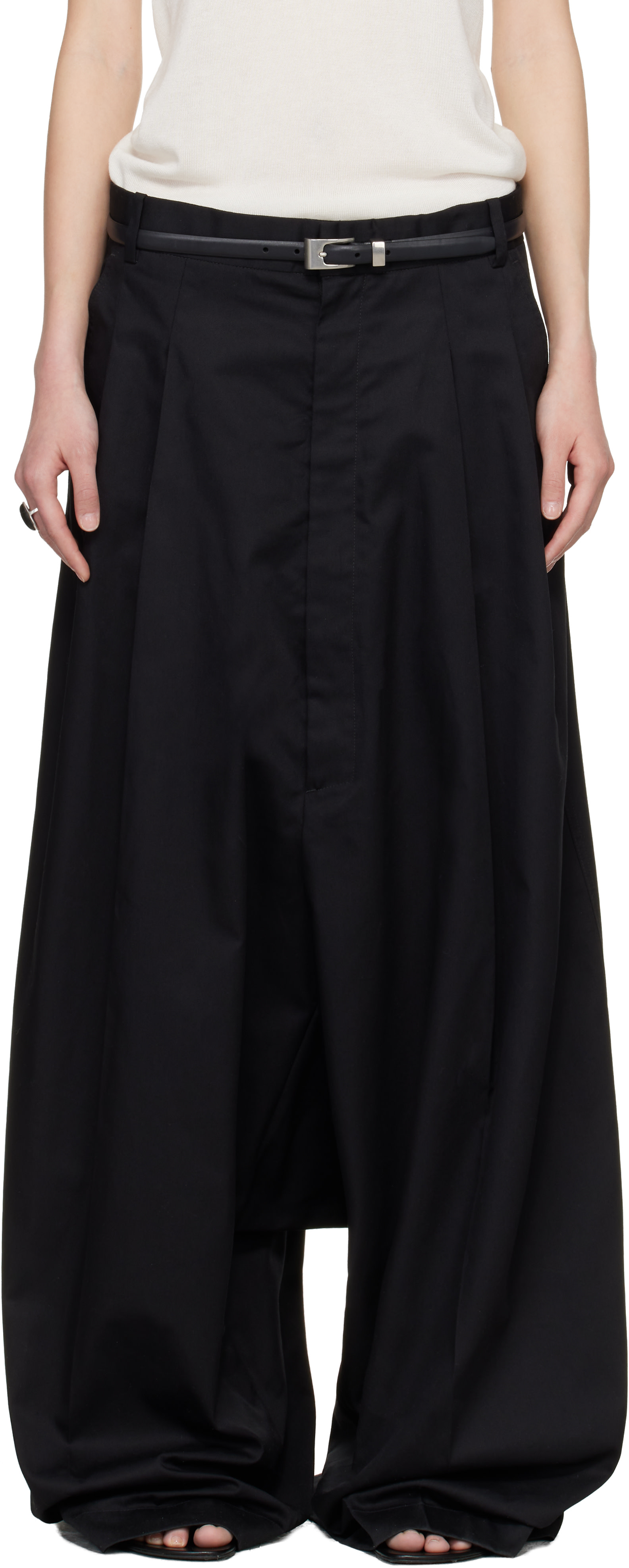 LU’U DAN - Pantalon Lowline noir