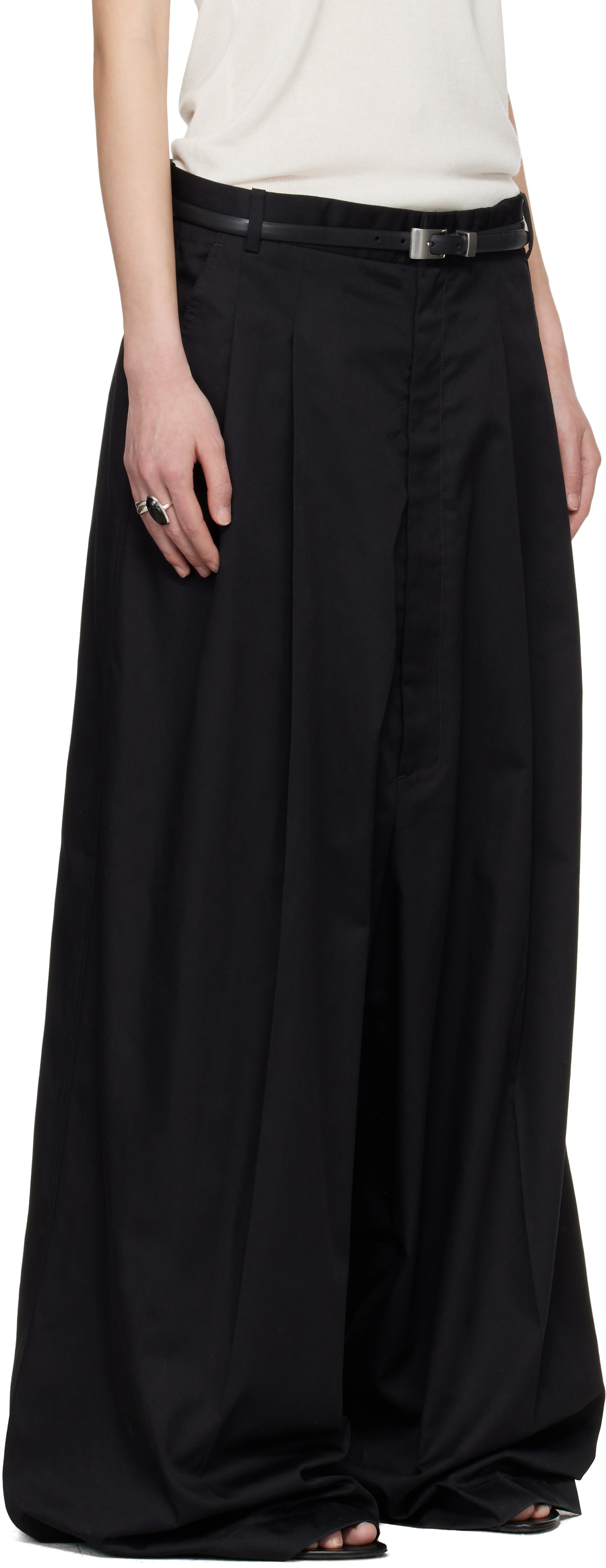 LU’U DAN - Pantalon Lowline noir