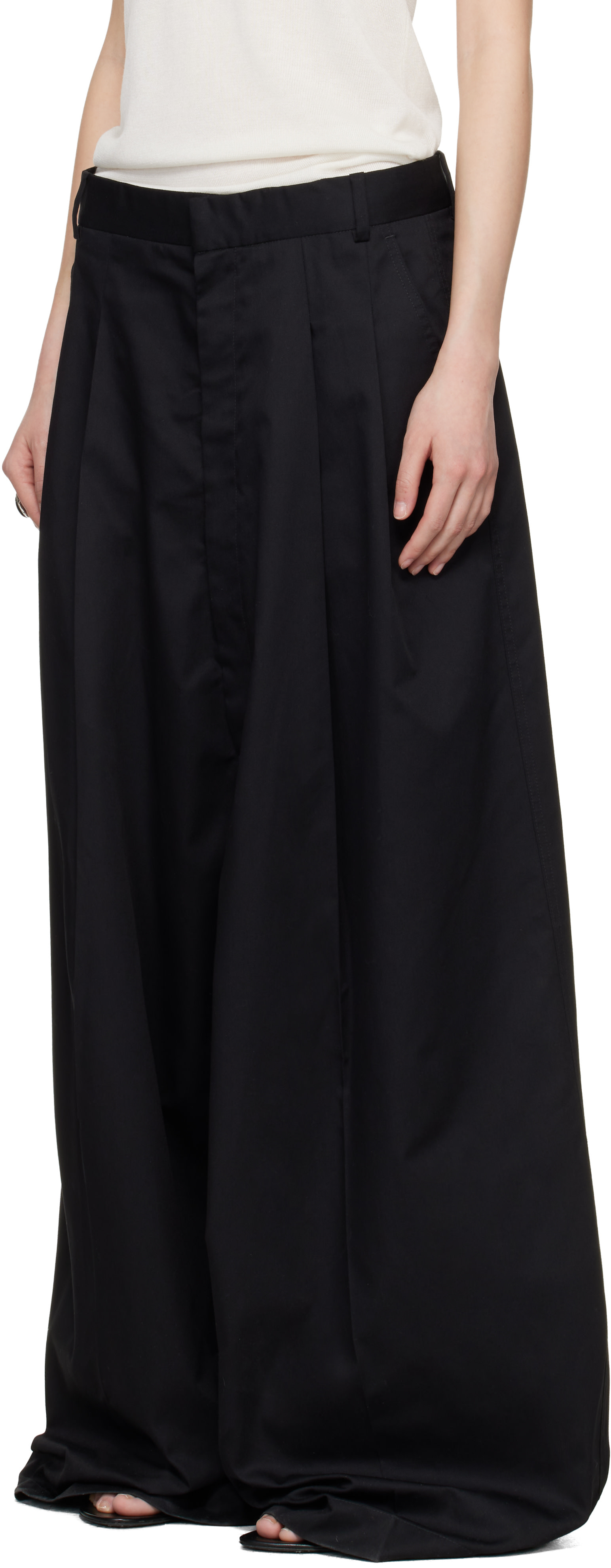 LU’U DAN - Pantalon Lowline noir