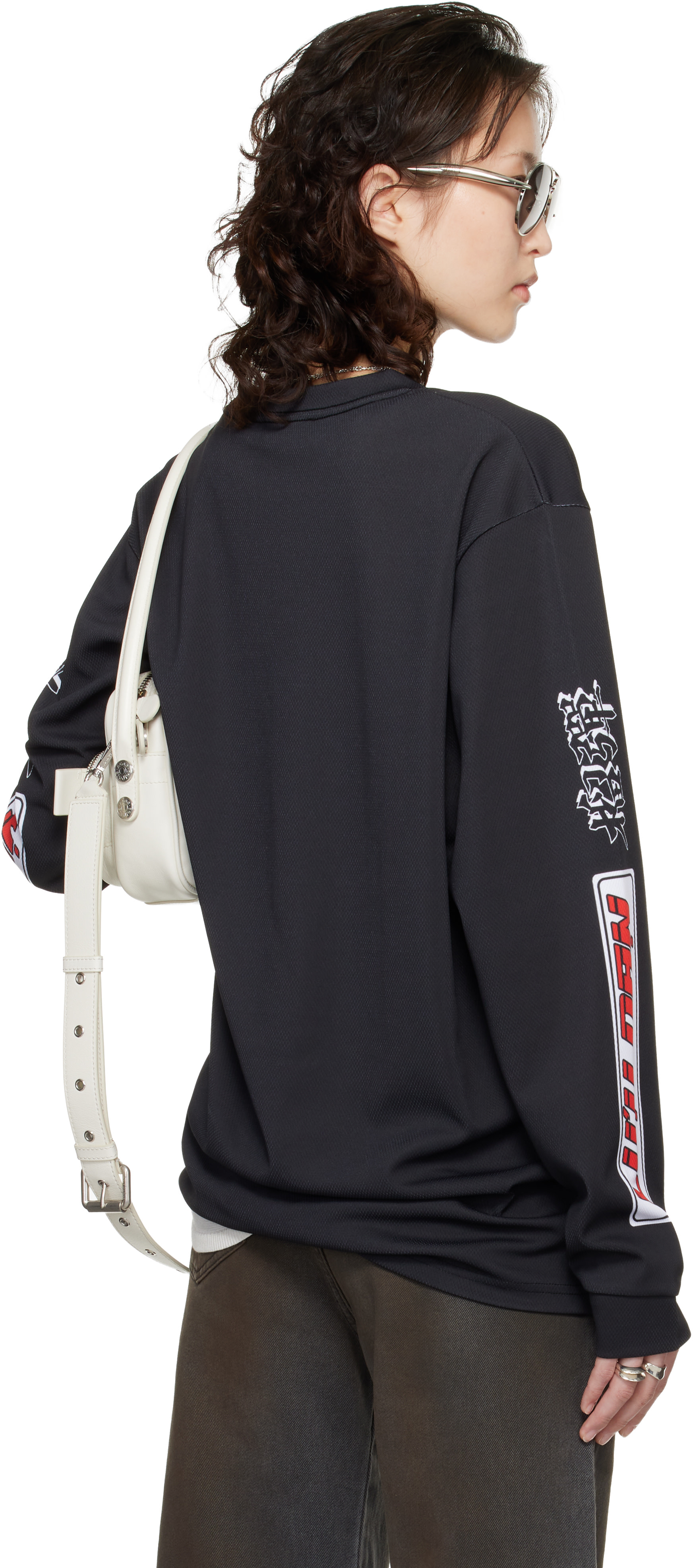 LU'U DAN Mesh Long Sleeve ルーダン シースルートップス Mesh Long Sleeve Top in All Over Flags – SVRN