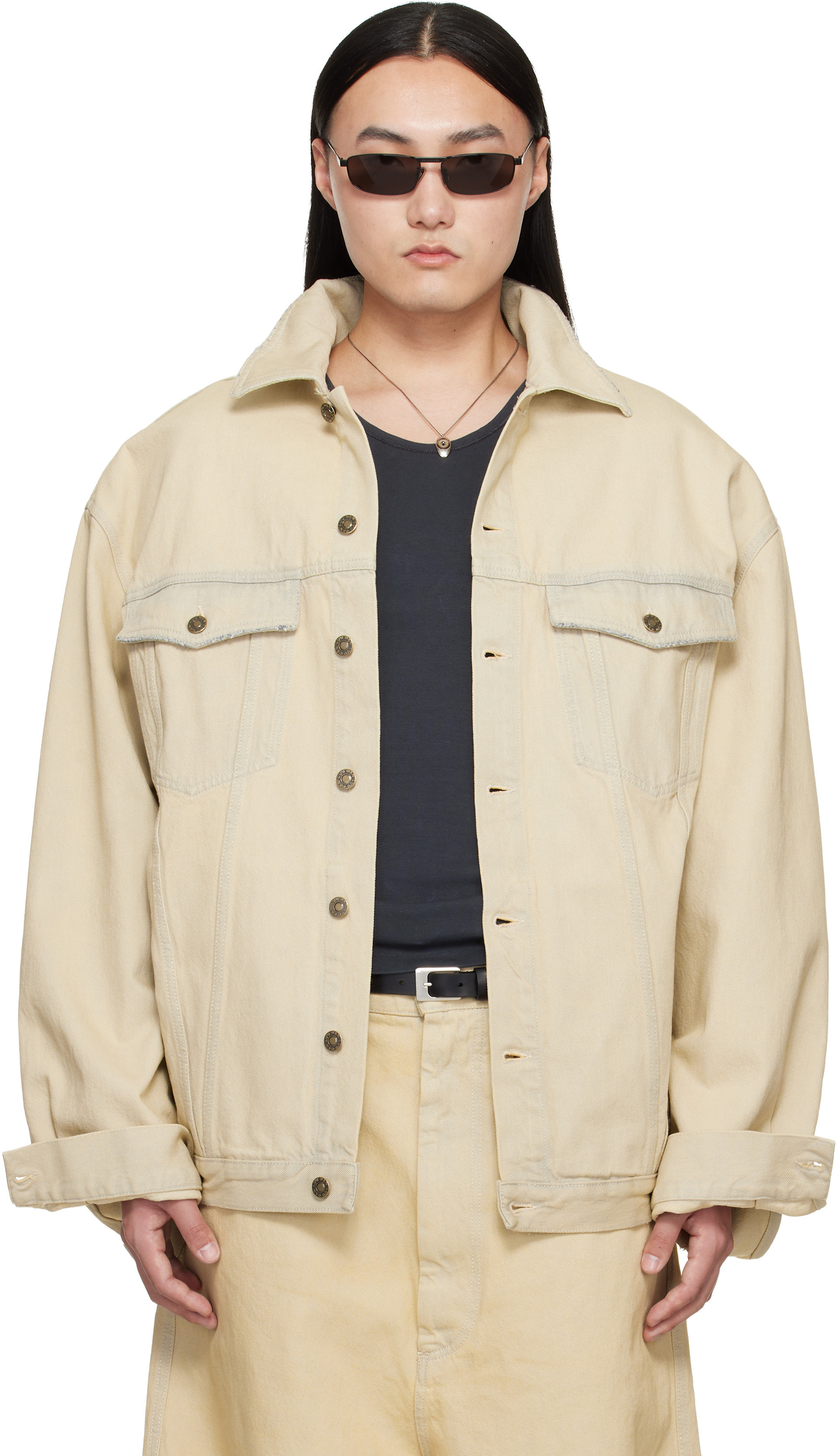 LU’U DAN - Blouson Drifter blanc cassé en denim