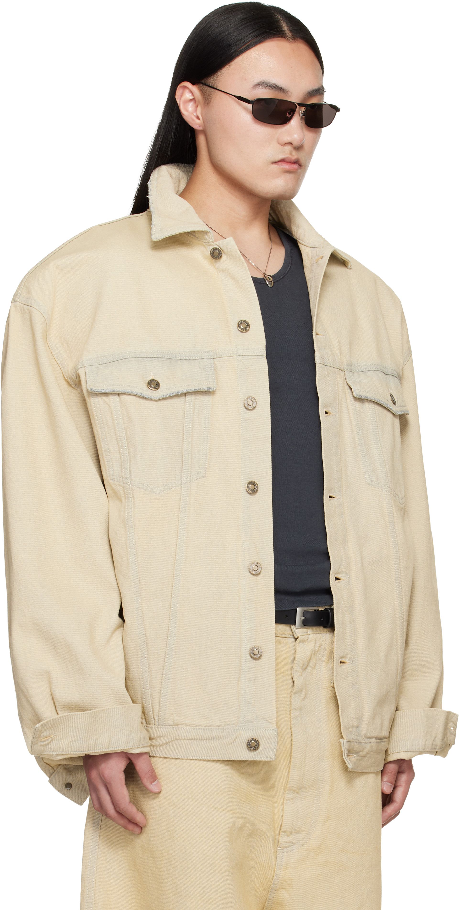 LU’U DAN - Blouson Drifter blanc cassé en denim