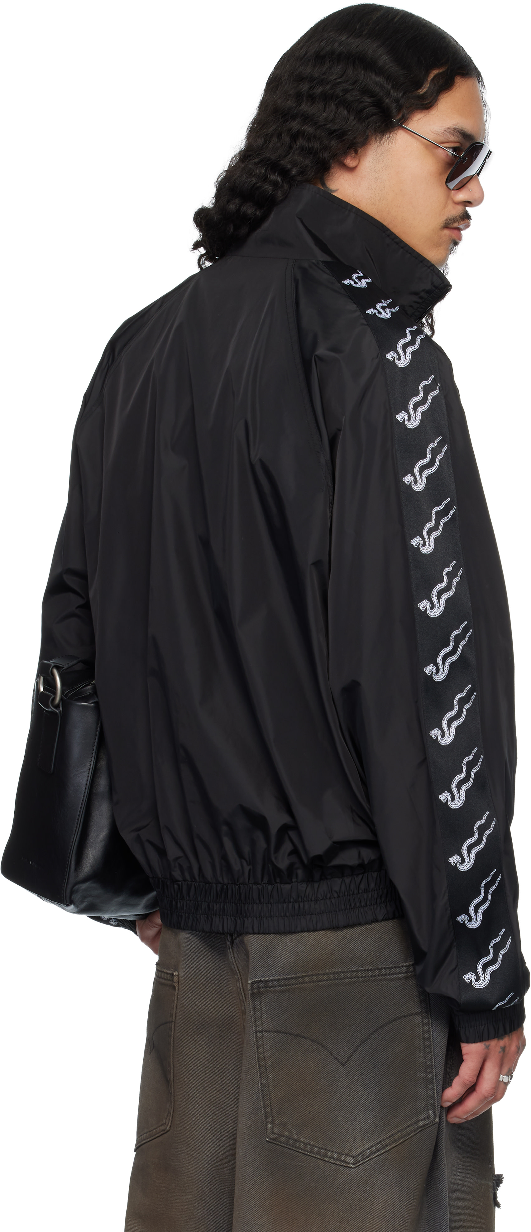 LU’U DAN - Blouson coupe-vent noir à logo
