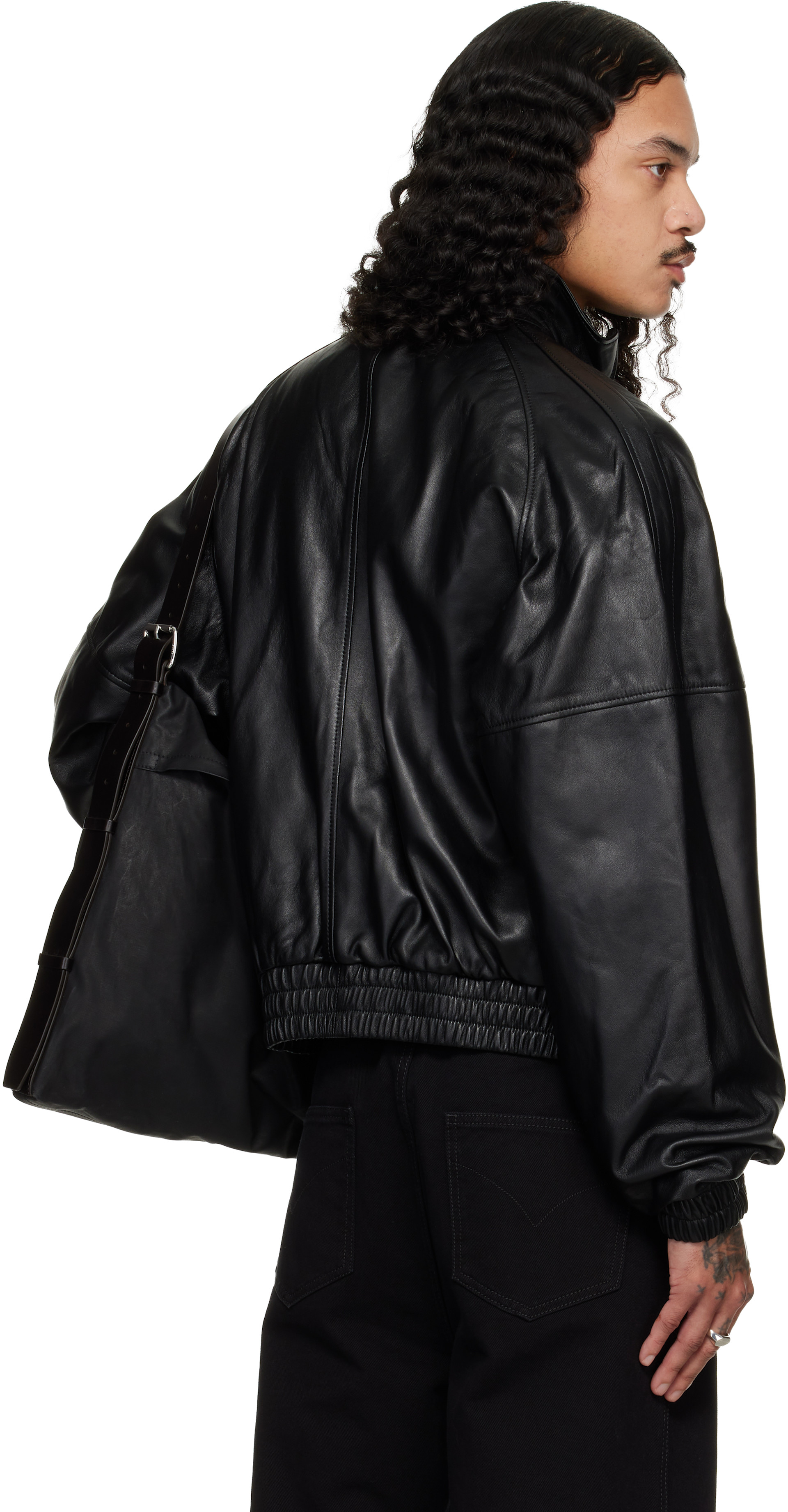 LU’U DAN - Blouson noir en cuir