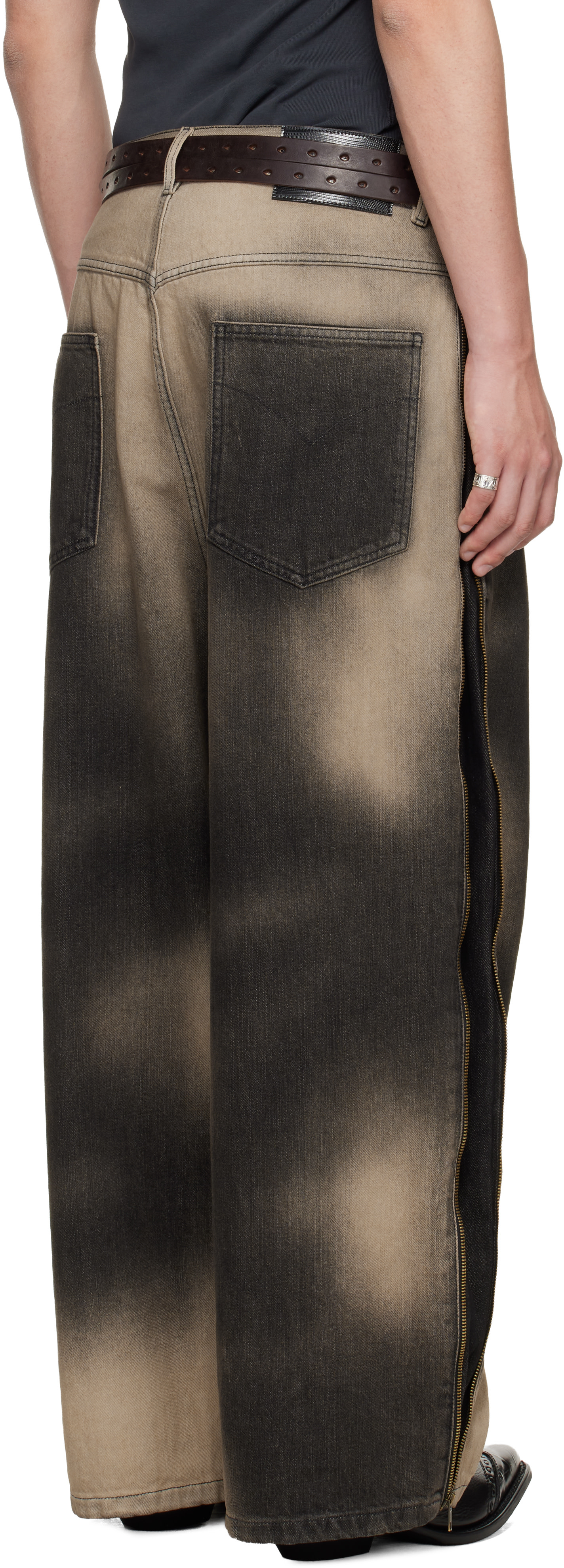 LU'U DAN - Gray Side Zip Jeans