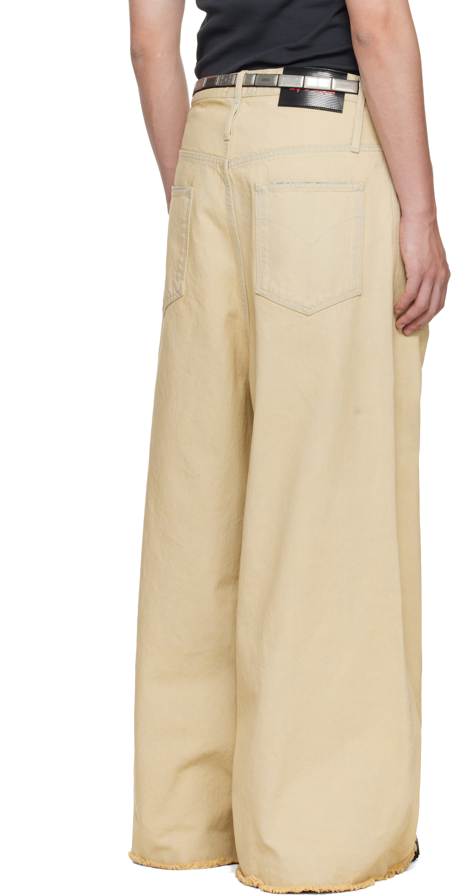 LU’U DAN - Jean Dumpster blanc cassé en denim