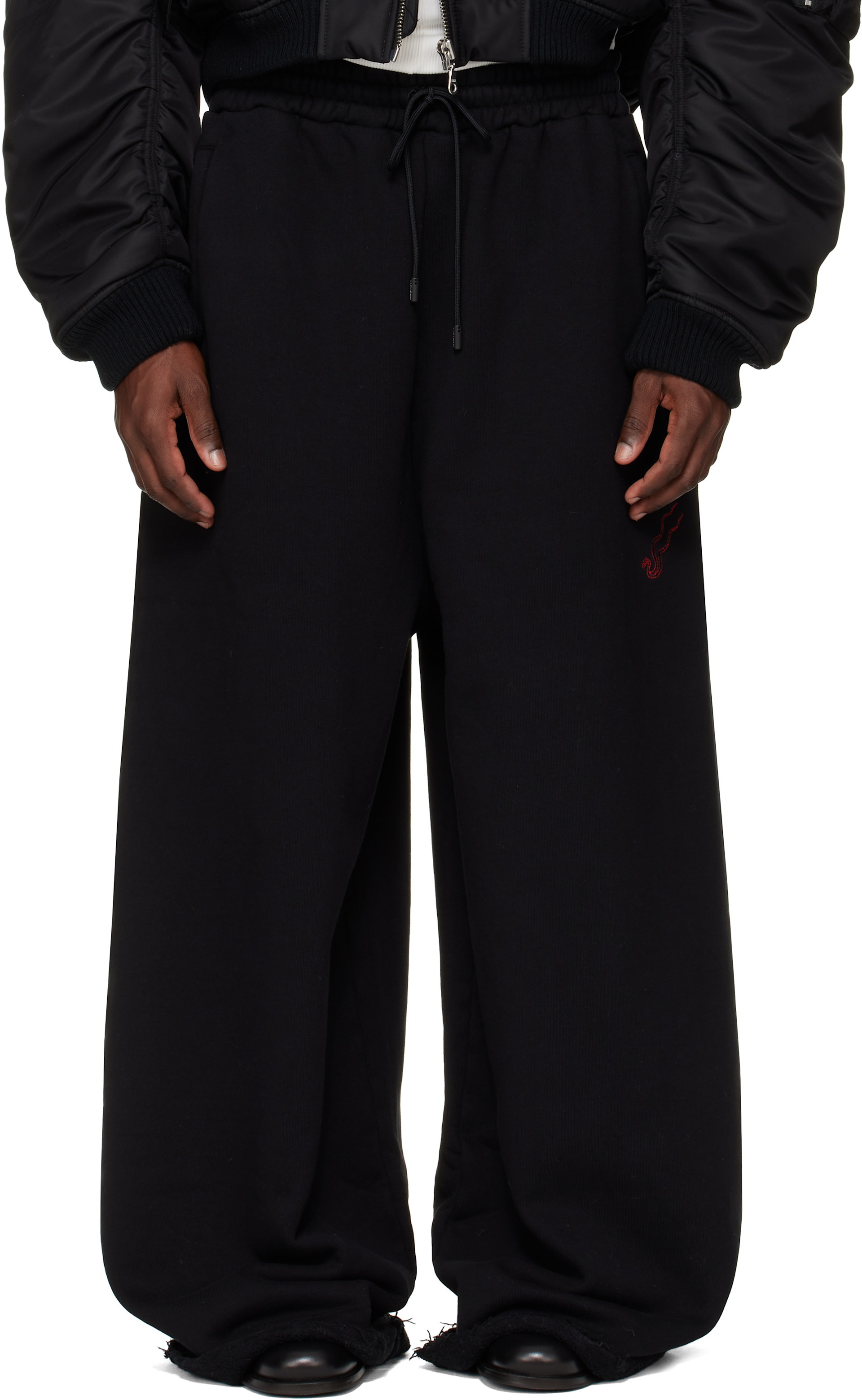 LU'U DAN: SSENSE Exclusive Black Raw-Cut Bontan Lounge Pants | SSENSE