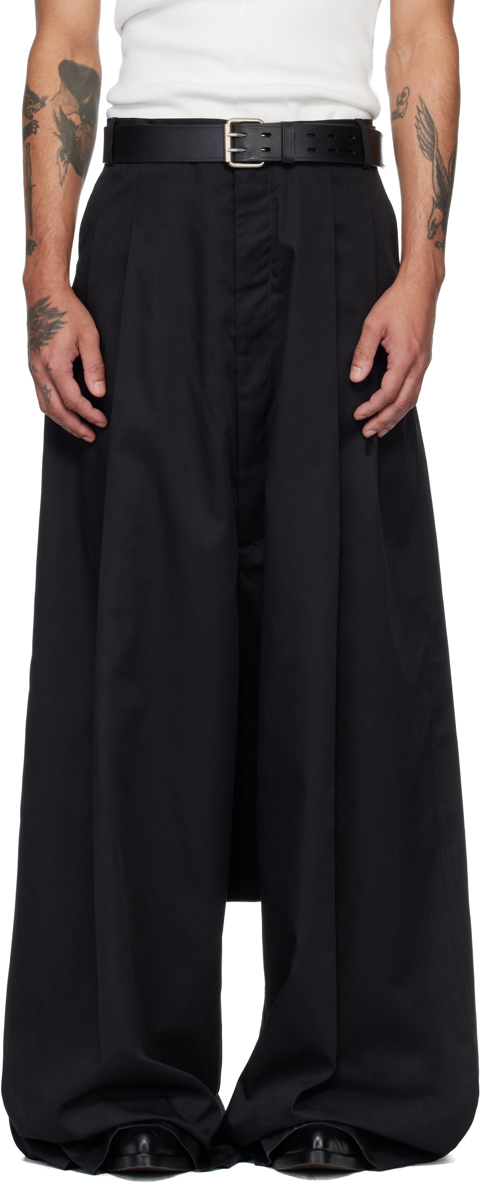 LU’U DAN - Pantalon Lowline noir