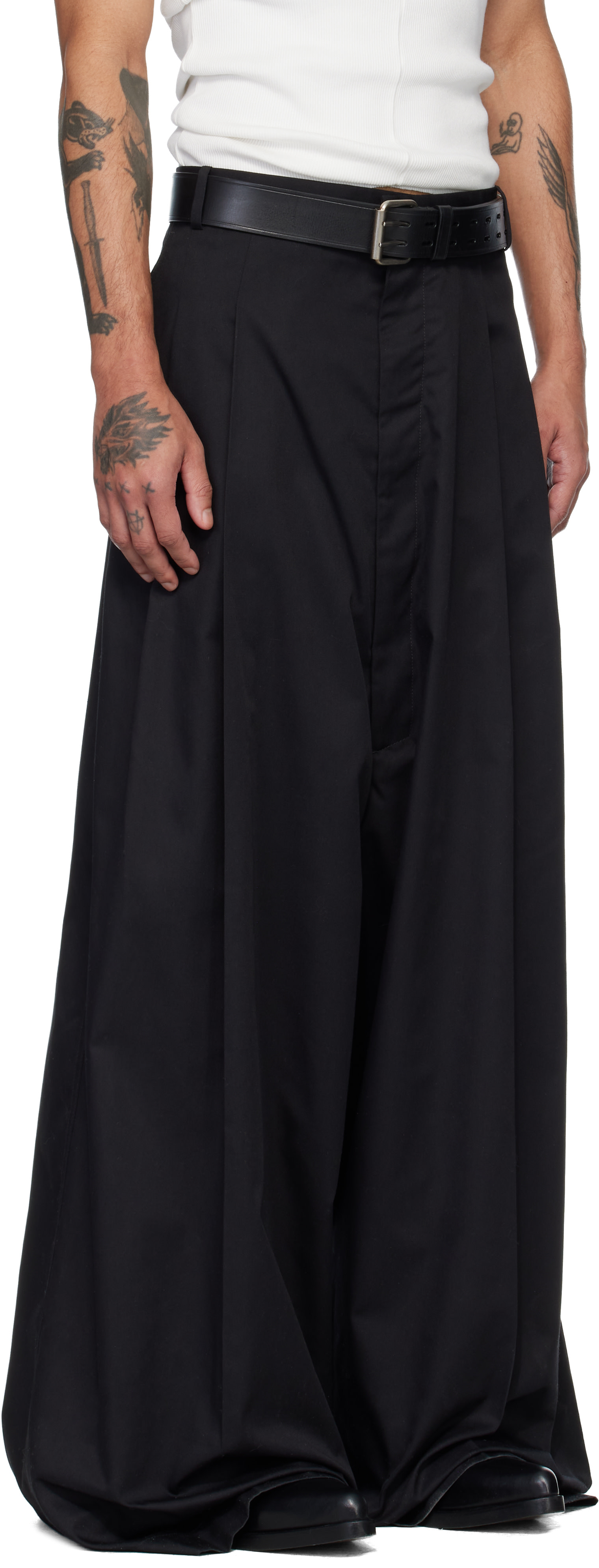 LU’U DAN - Pantalon Lowline noir