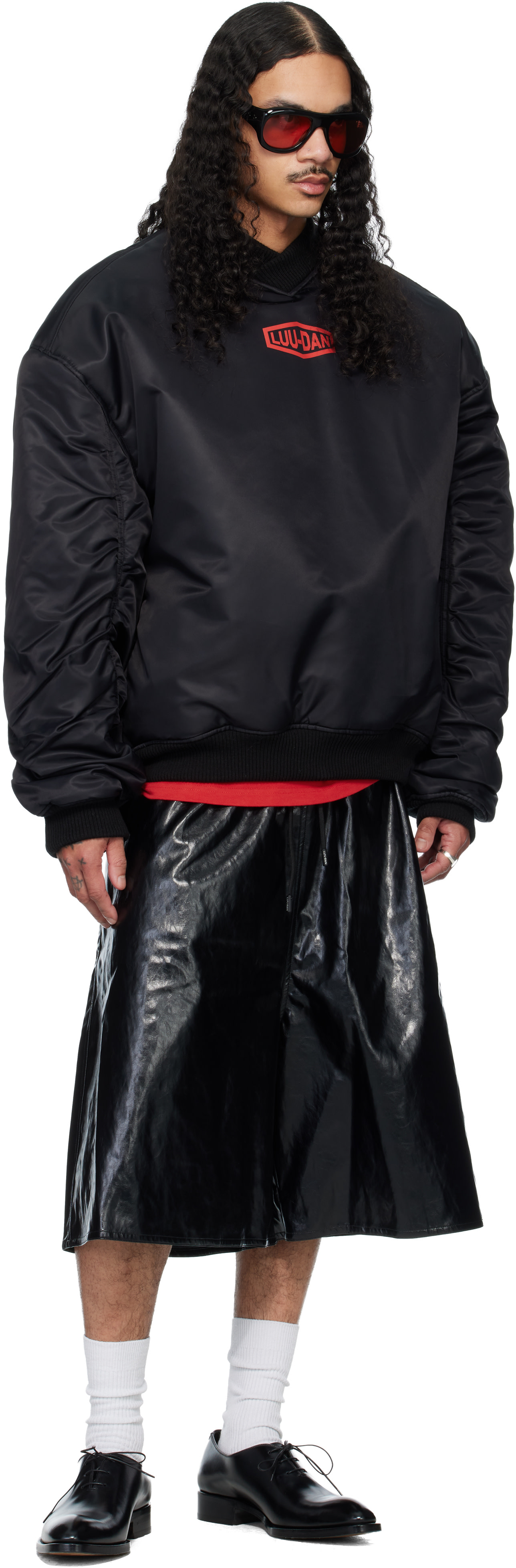 LU'U DAN: Black BBall Faux-Leather Shorts | SSENSE