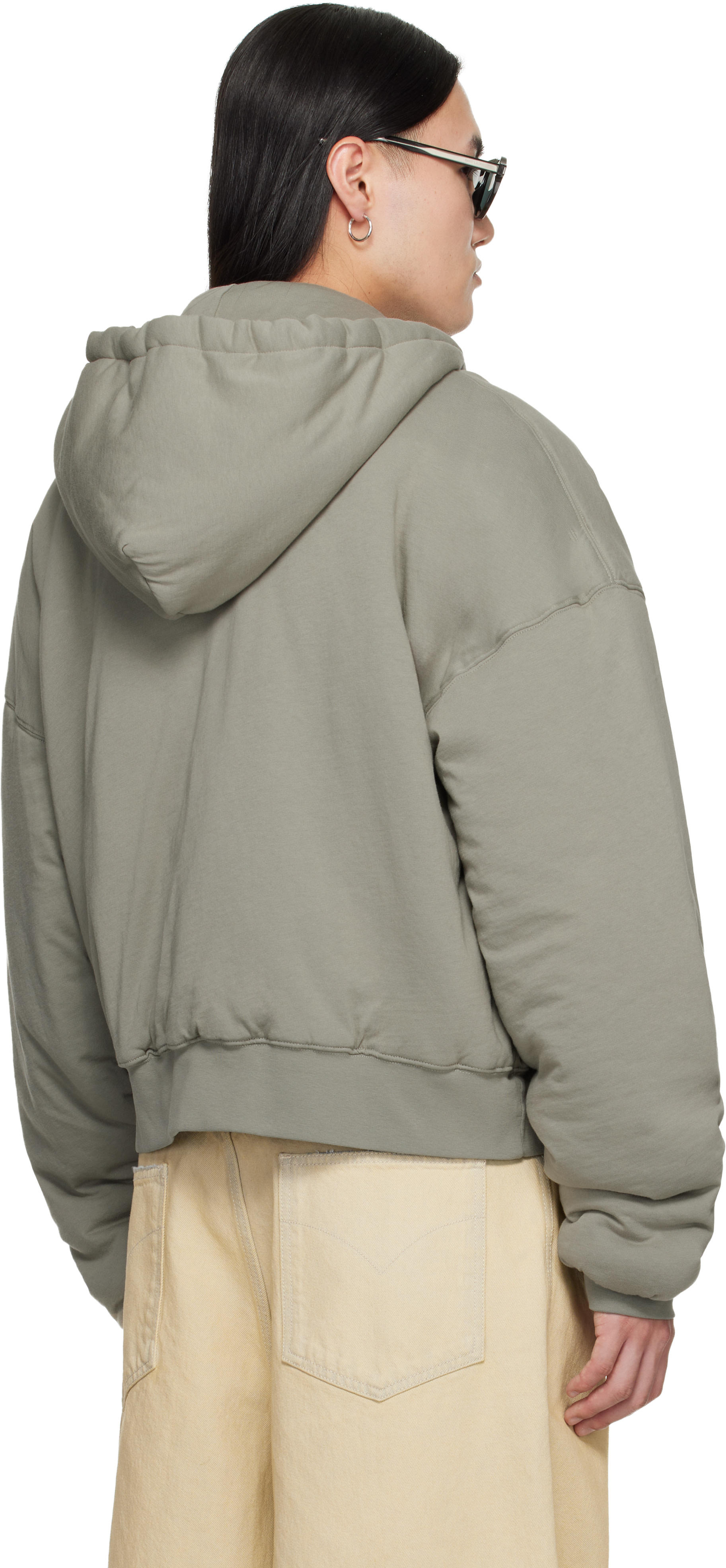LU’U DAN - Pull à capuche rembourré gris