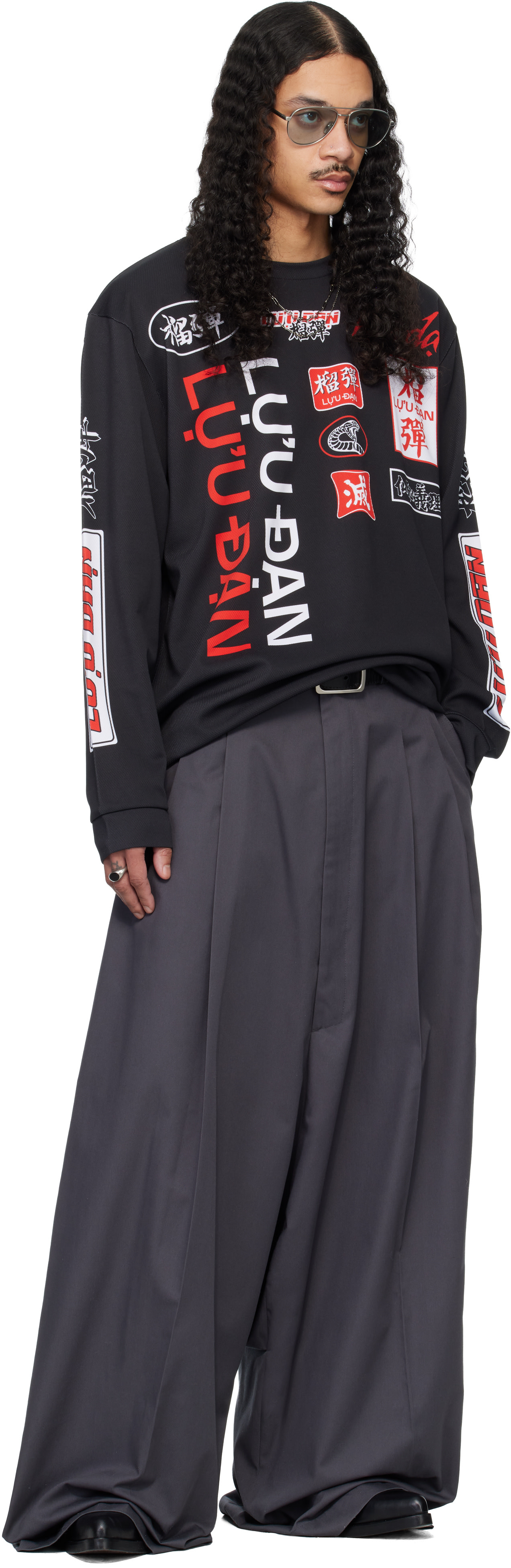 LU'U DAN: Black Oversized Long Sleeve T-shirt | SSENSE