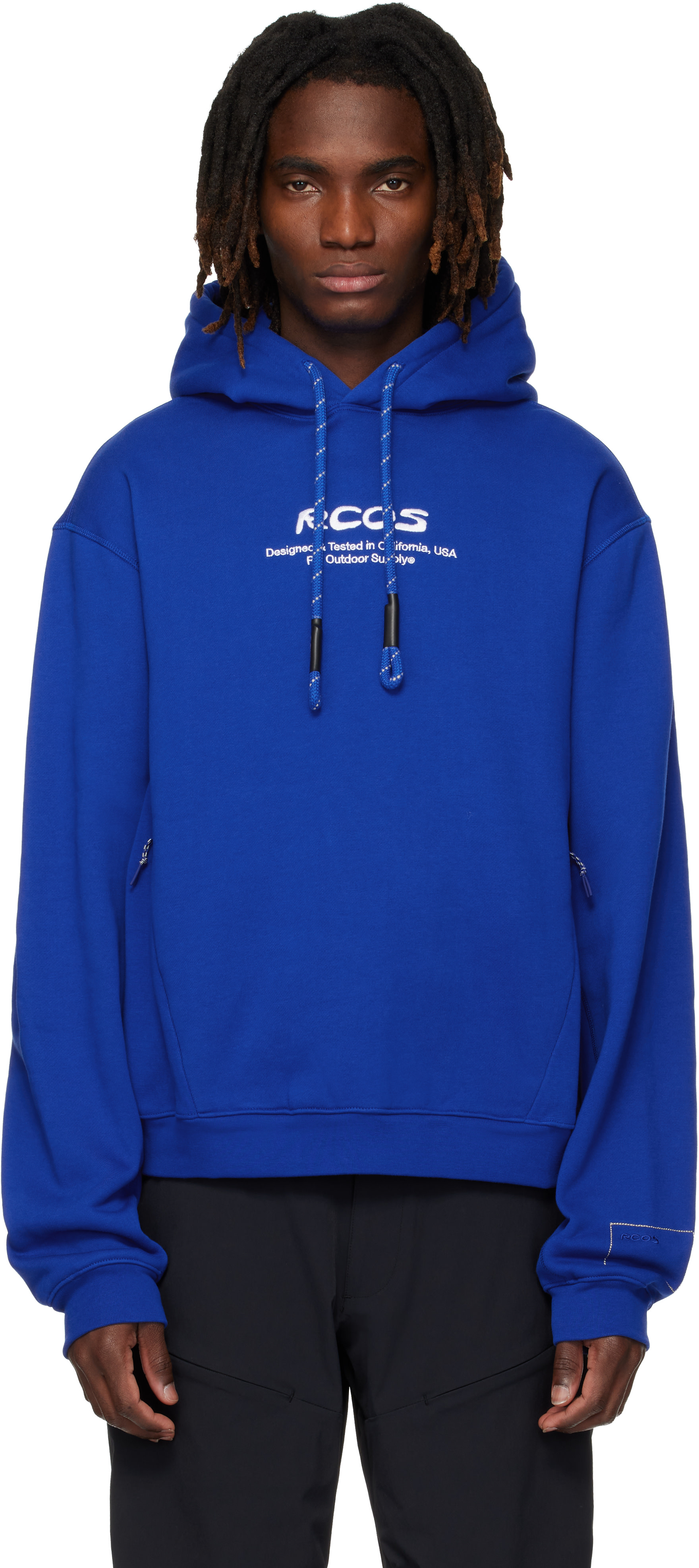 RCOS - Pull à capuche bleu marine à logo
