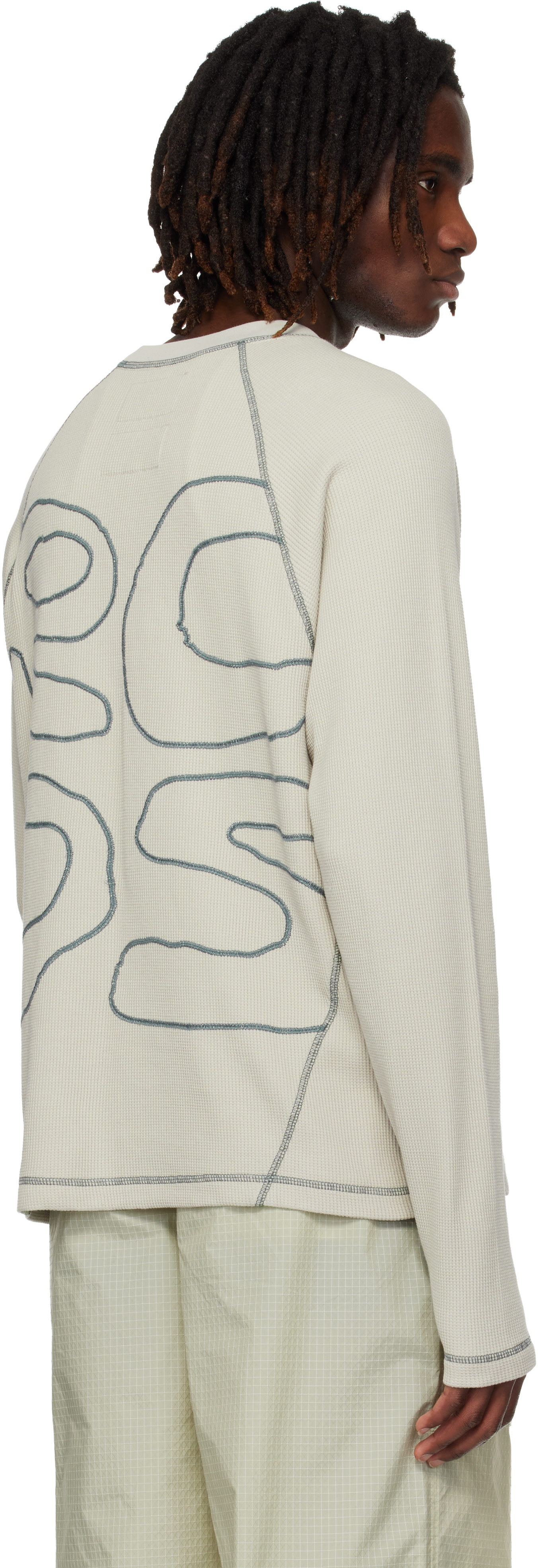 RCOS - ベージュ Stack Logo Waffleknit 長袖Tシャツ