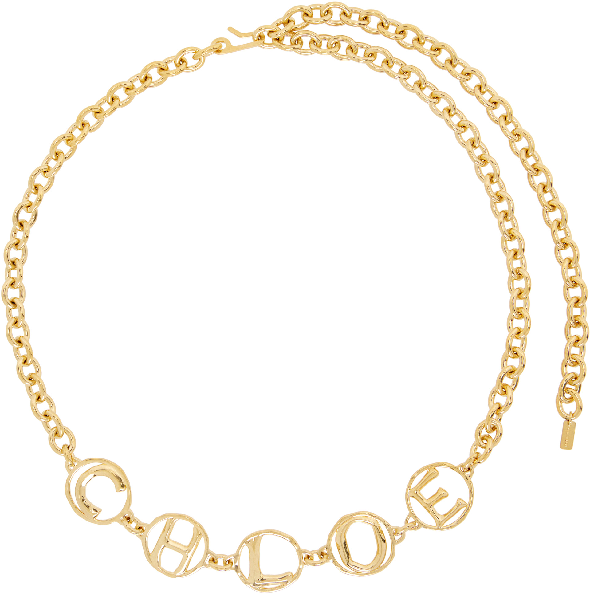 Chloé - Ceinture dorée à breloques à logo