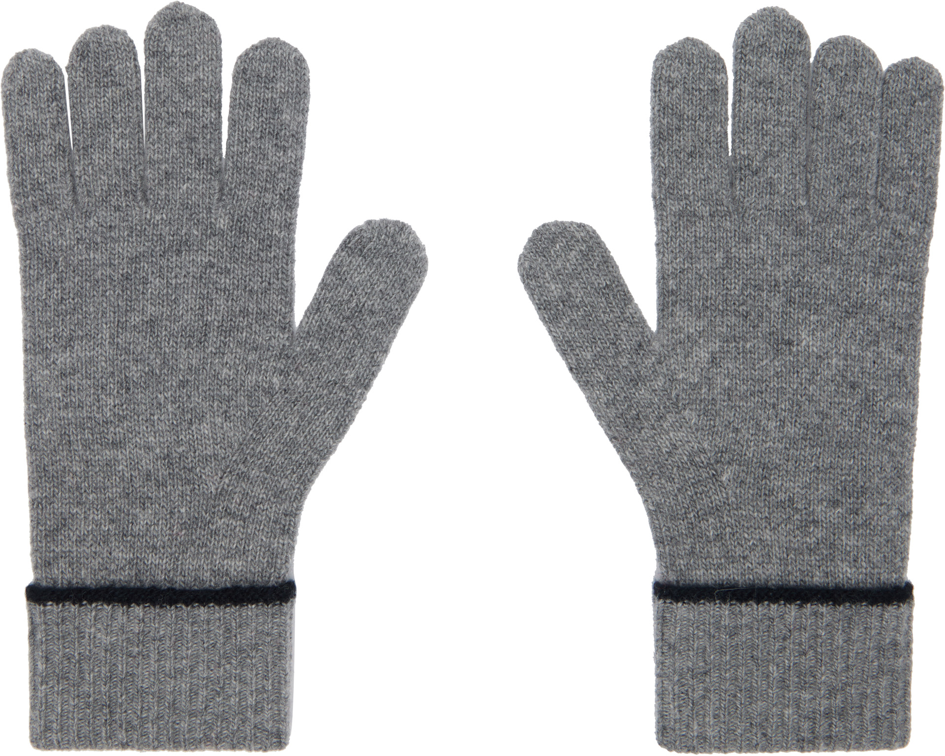 Chloé - Gants gris à image de cœur à logo