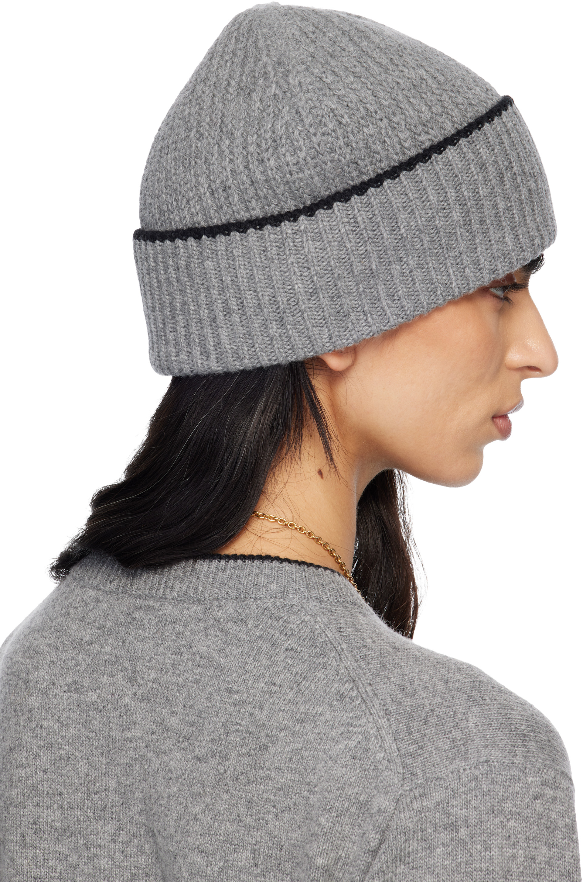 Chloé - Bonnet gris à image de cœur à logo