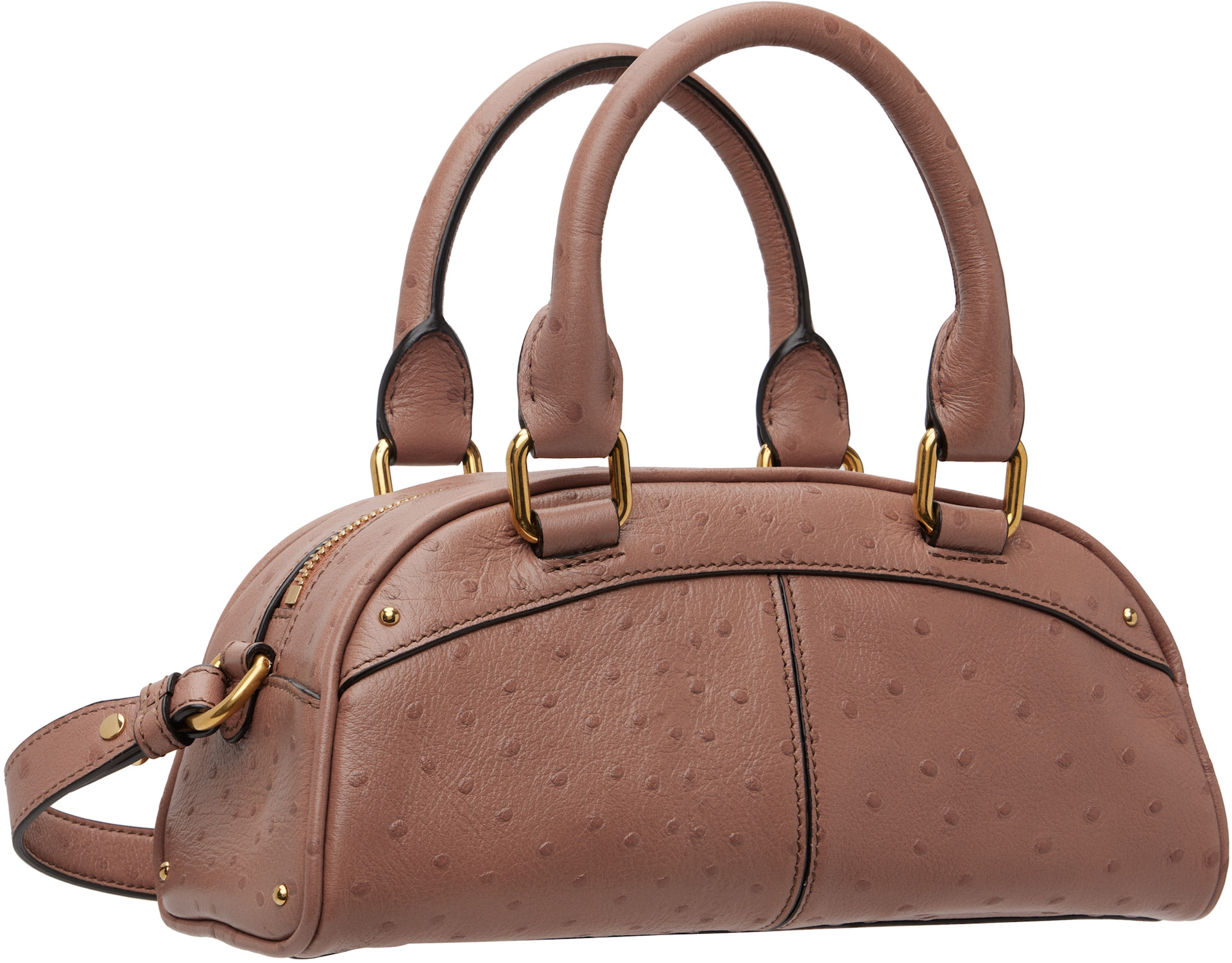 Chloé - Petit sac de bowling rose à logo