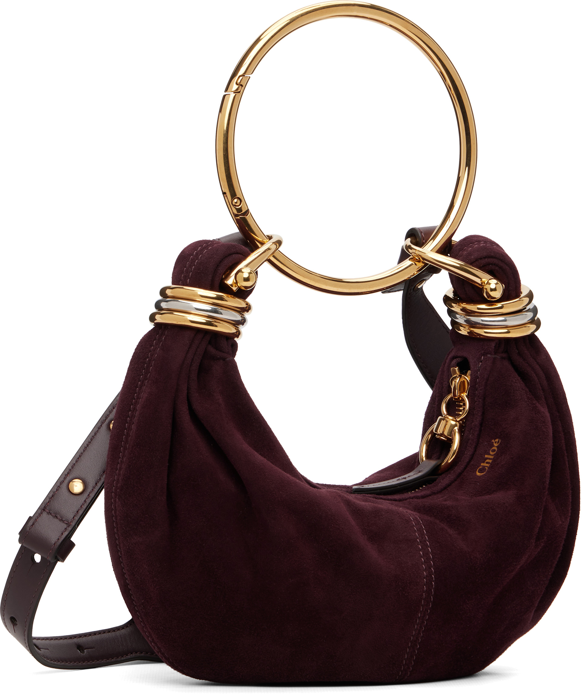 Chloé: Burgundy Mini Bracelet Bag | SSENSE