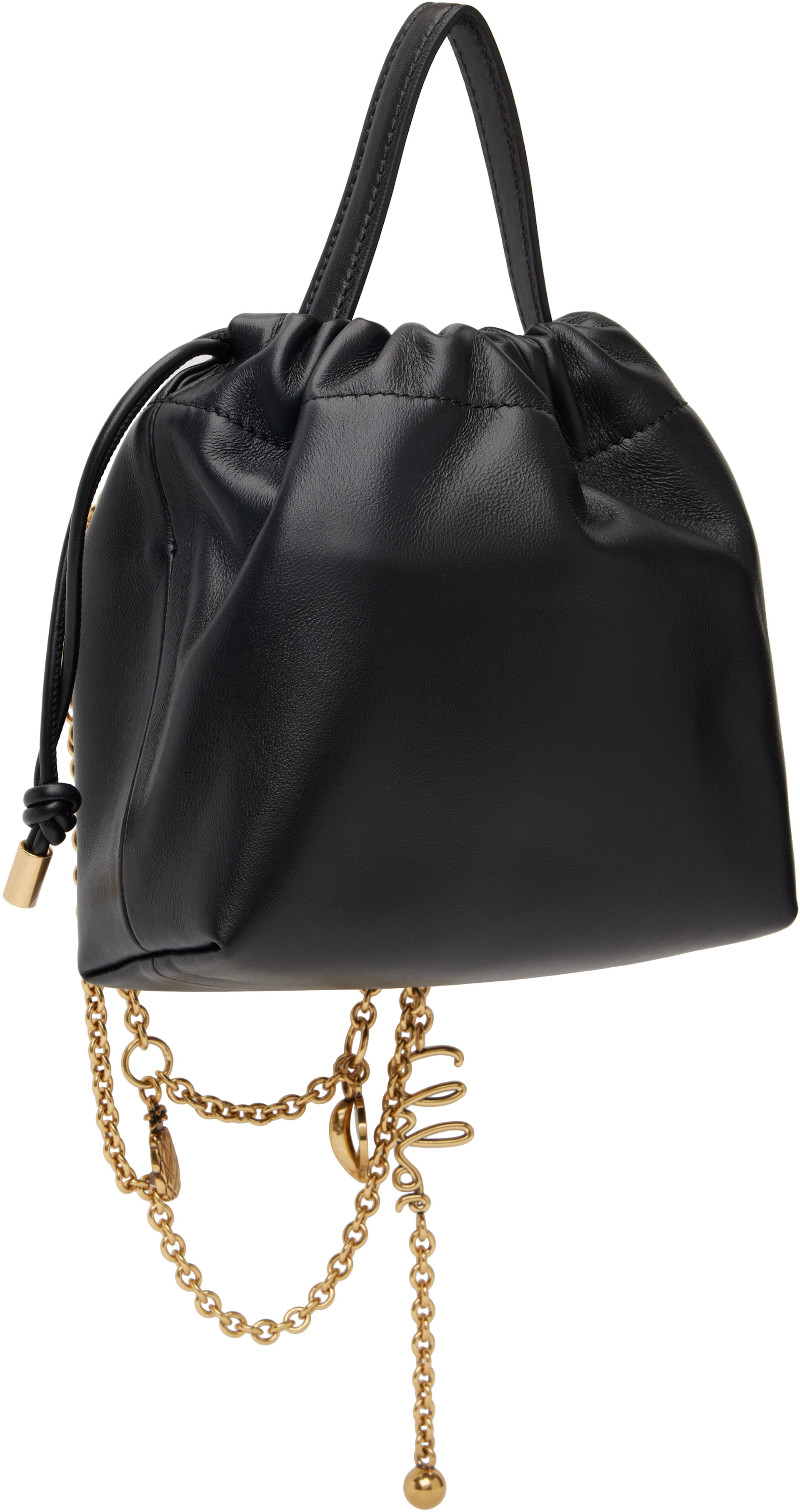 Chloé: Black Mini 'Chloé Icons' Chain Shoulder Bag | SSENSE Canada