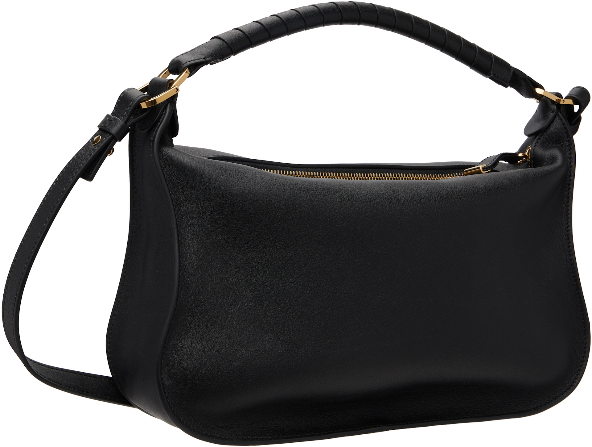Chloé: Black Small Marcie Shoulder Bag | SSENSE