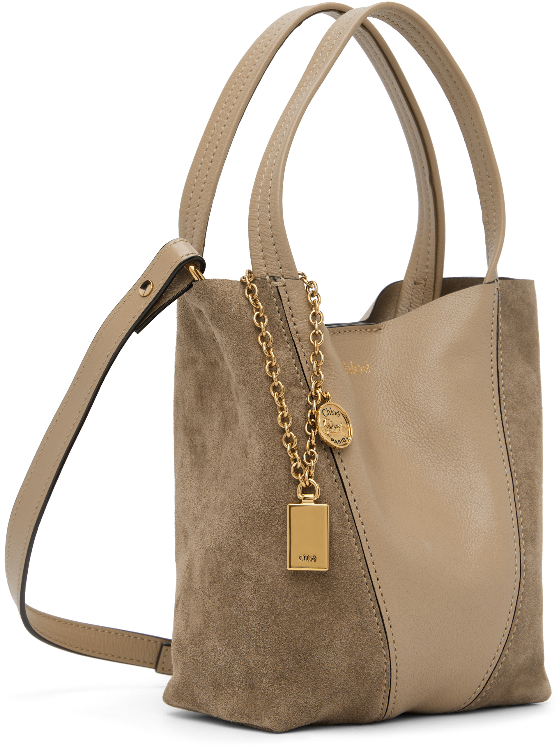 Chloé - ベージュ スモール 'Chloé Spin' トートバッグ