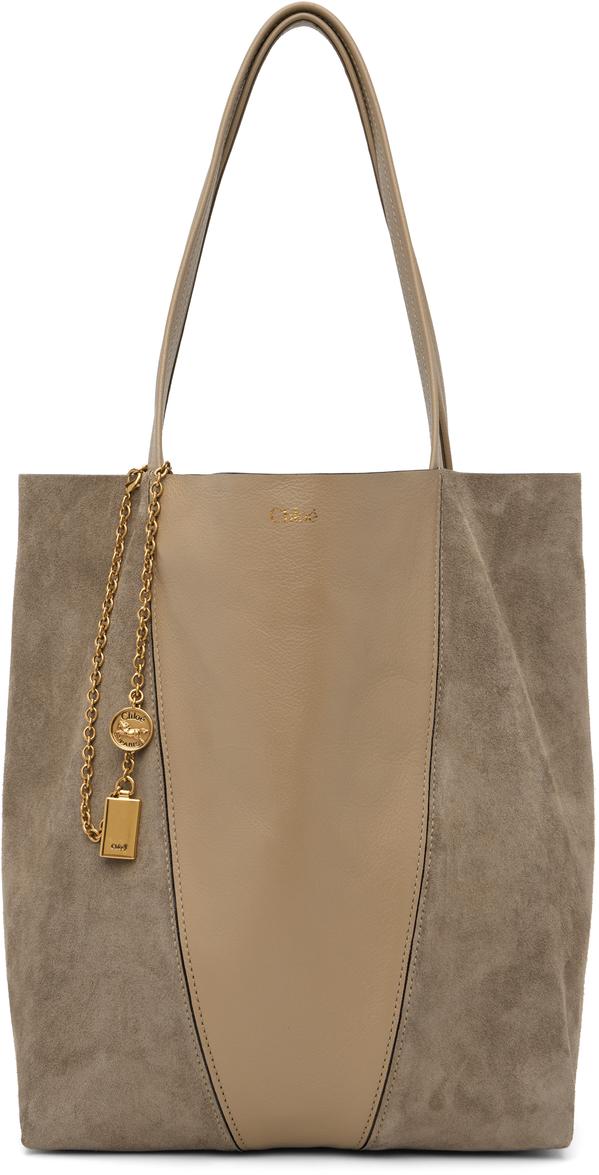 Chloé - ベージュ 'Chloé Spin' トートバッグ