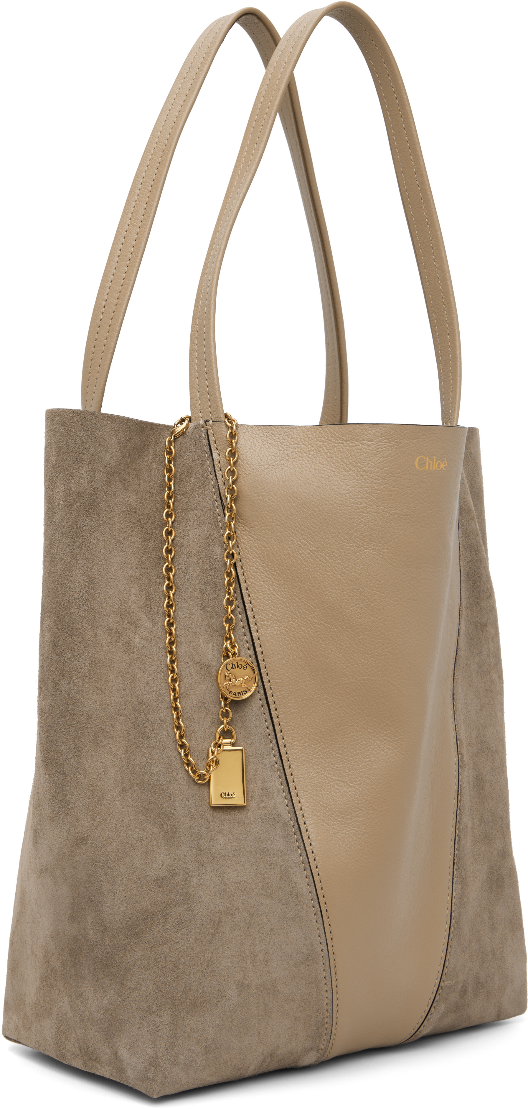 Chloé - ベージュ 'Chloé Spin' トートバッグ