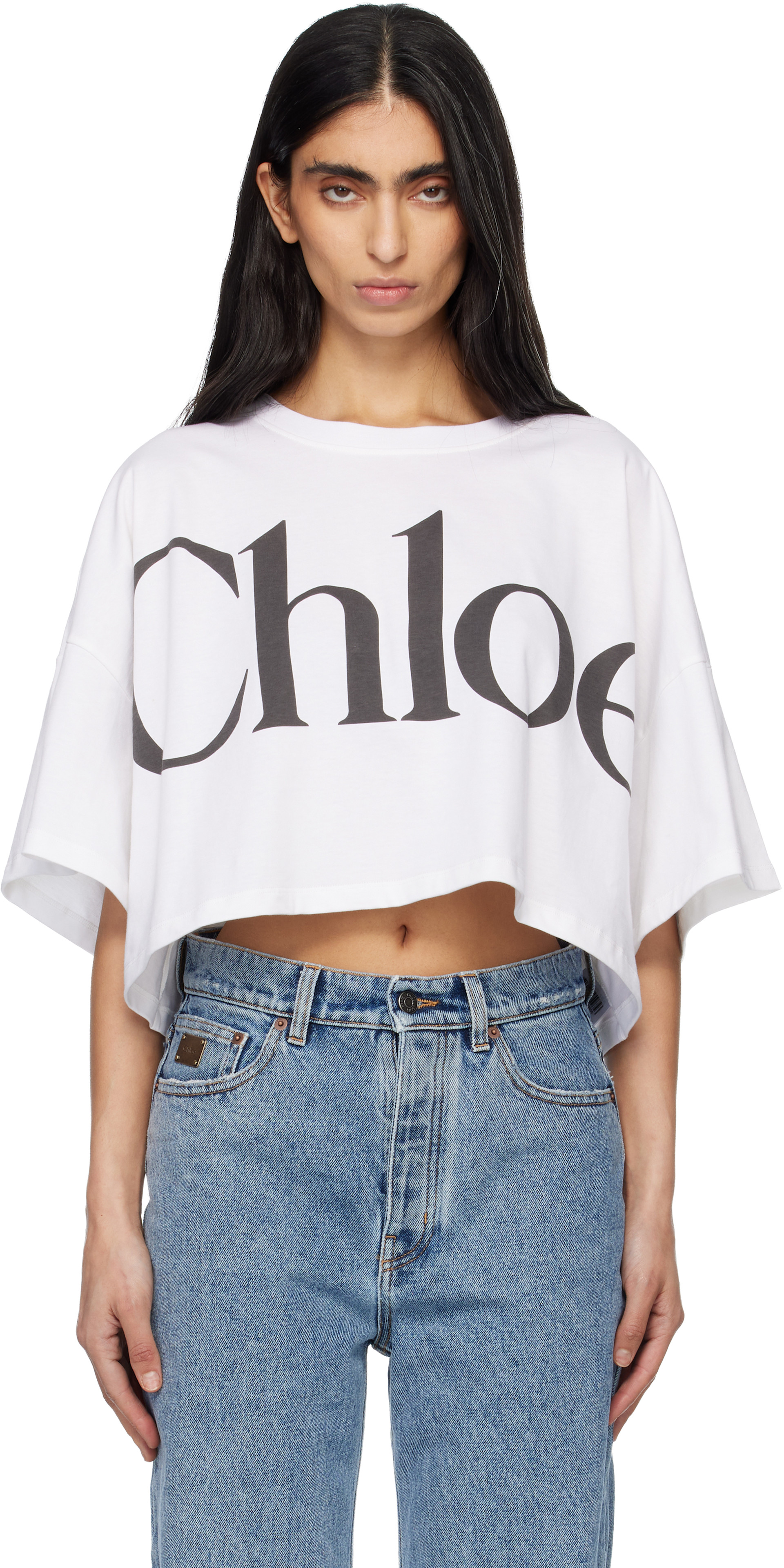 Chloé - T-shirt blanc à logo