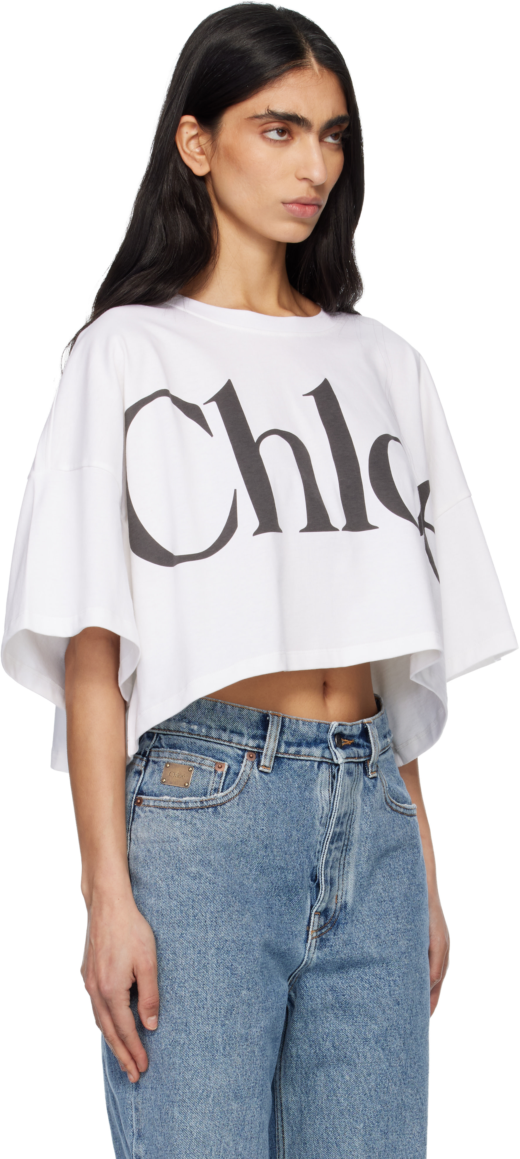 Chloé - T-shirt blanc à logo