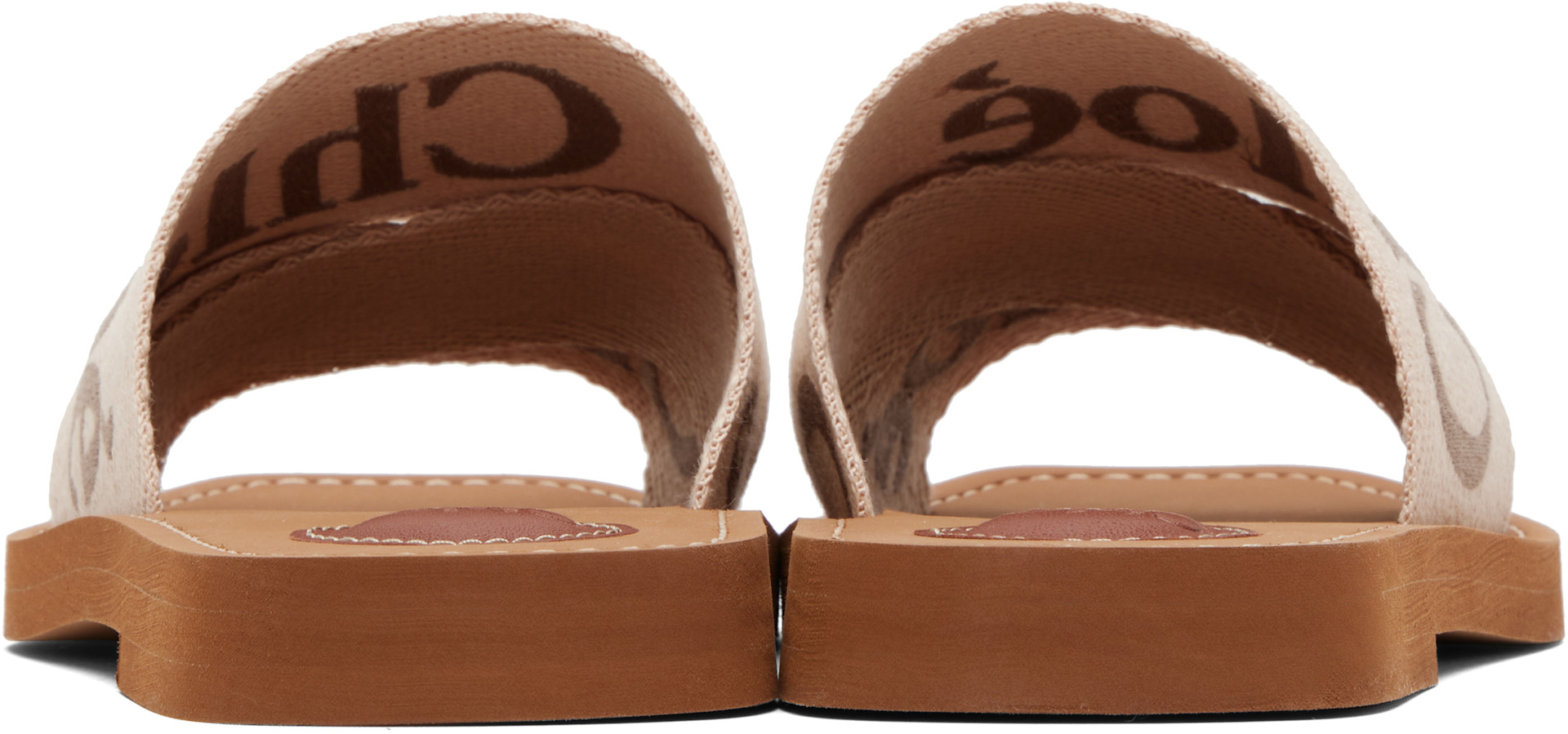 Chloé: Beige & Brown Woody Sandals | SSENSE
