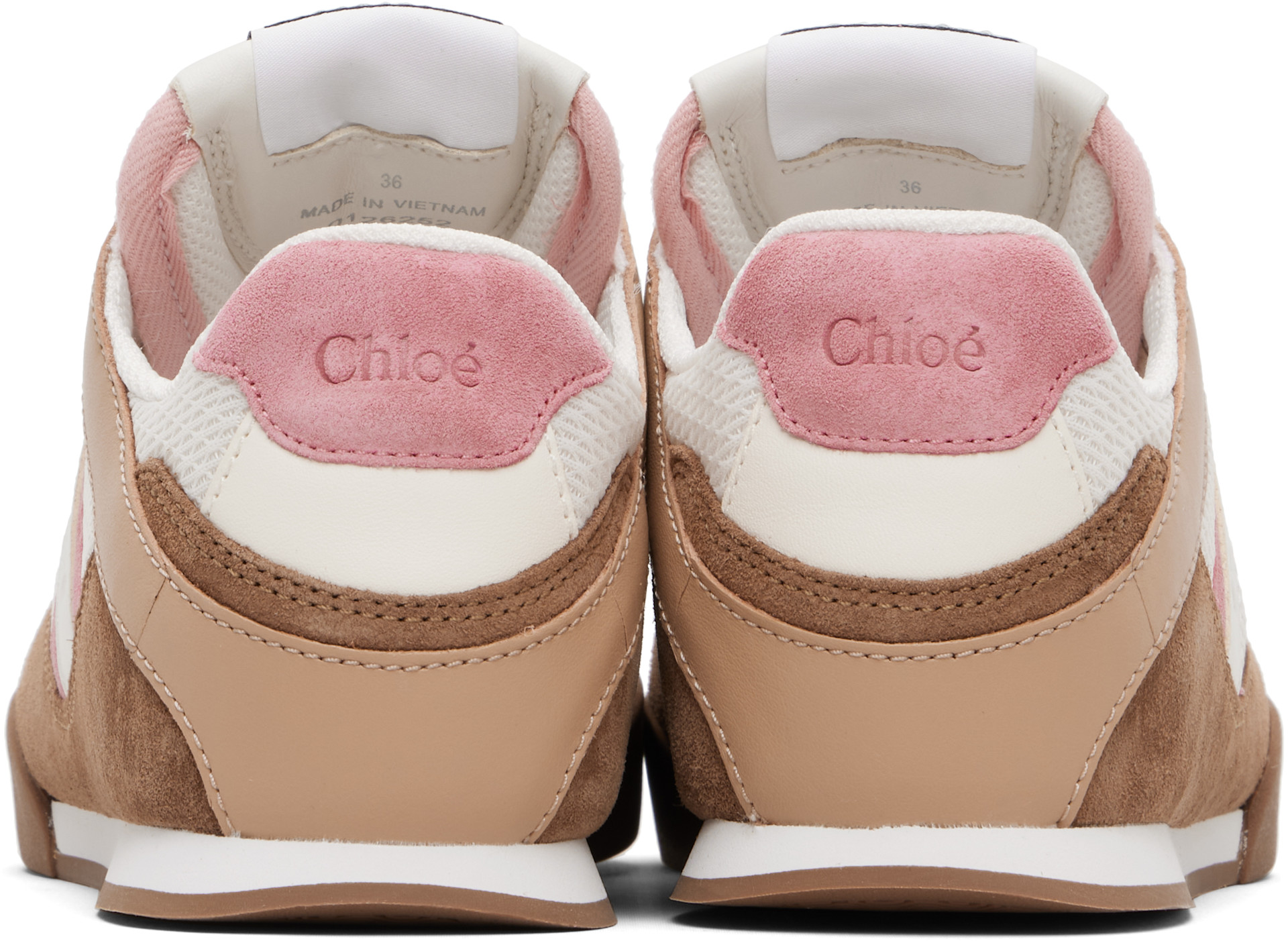 Chloé - Baskets brun et rose à logo