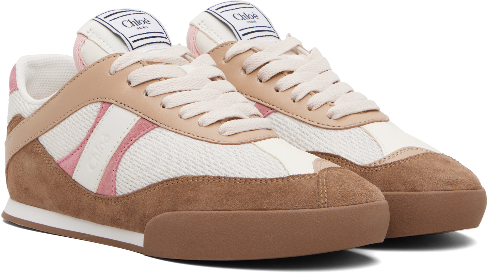 Chloé - Baskets brun et rose à logo