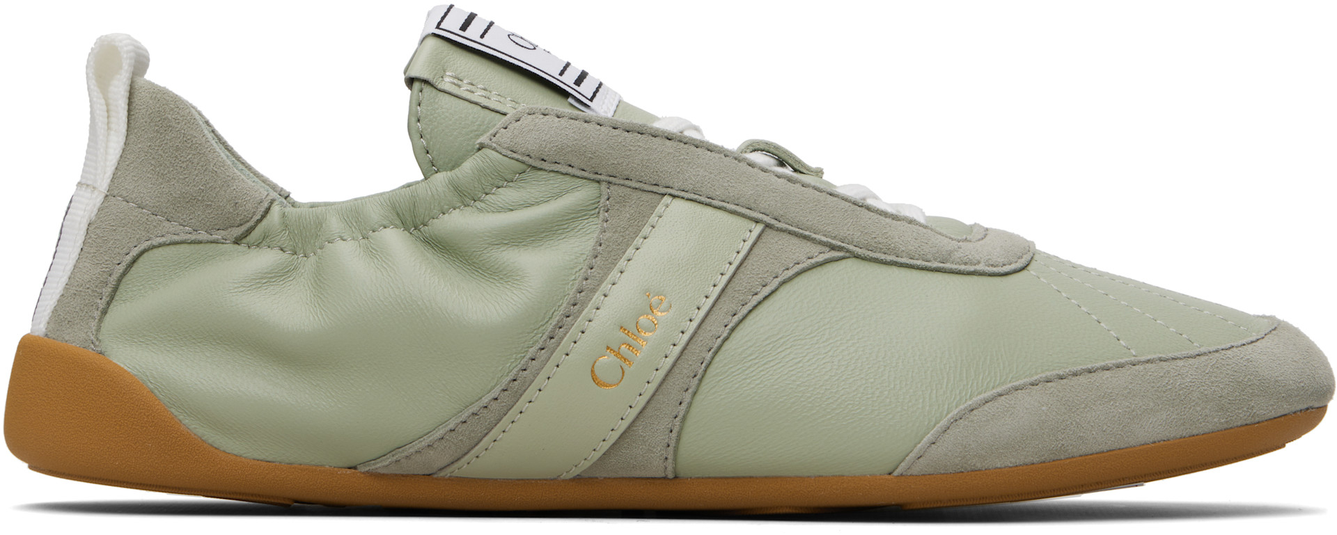 Chloé - Baskets Kick vertes à logo