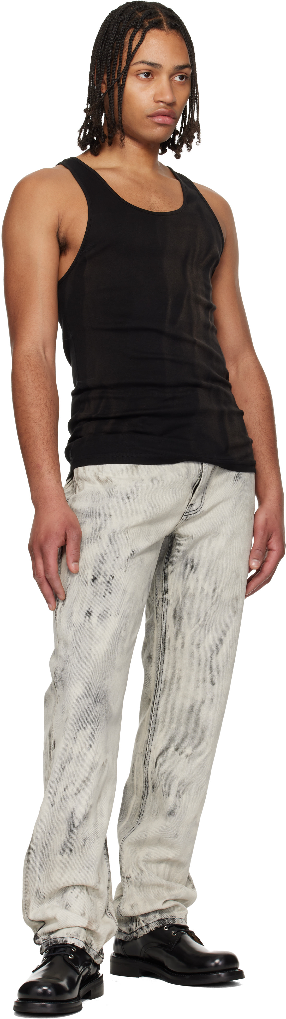 ALEXANDER DIGENOVA: Gray Bleach Straight Leg Jeans | SSENSE