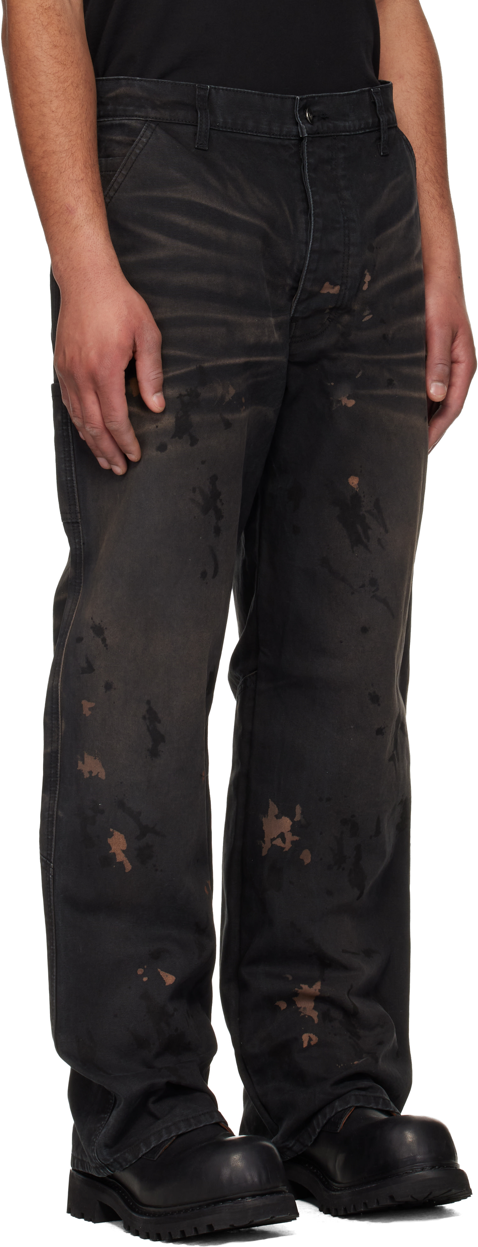 ALEXANDER DIGENOVA - Black Underground Painter Trousers