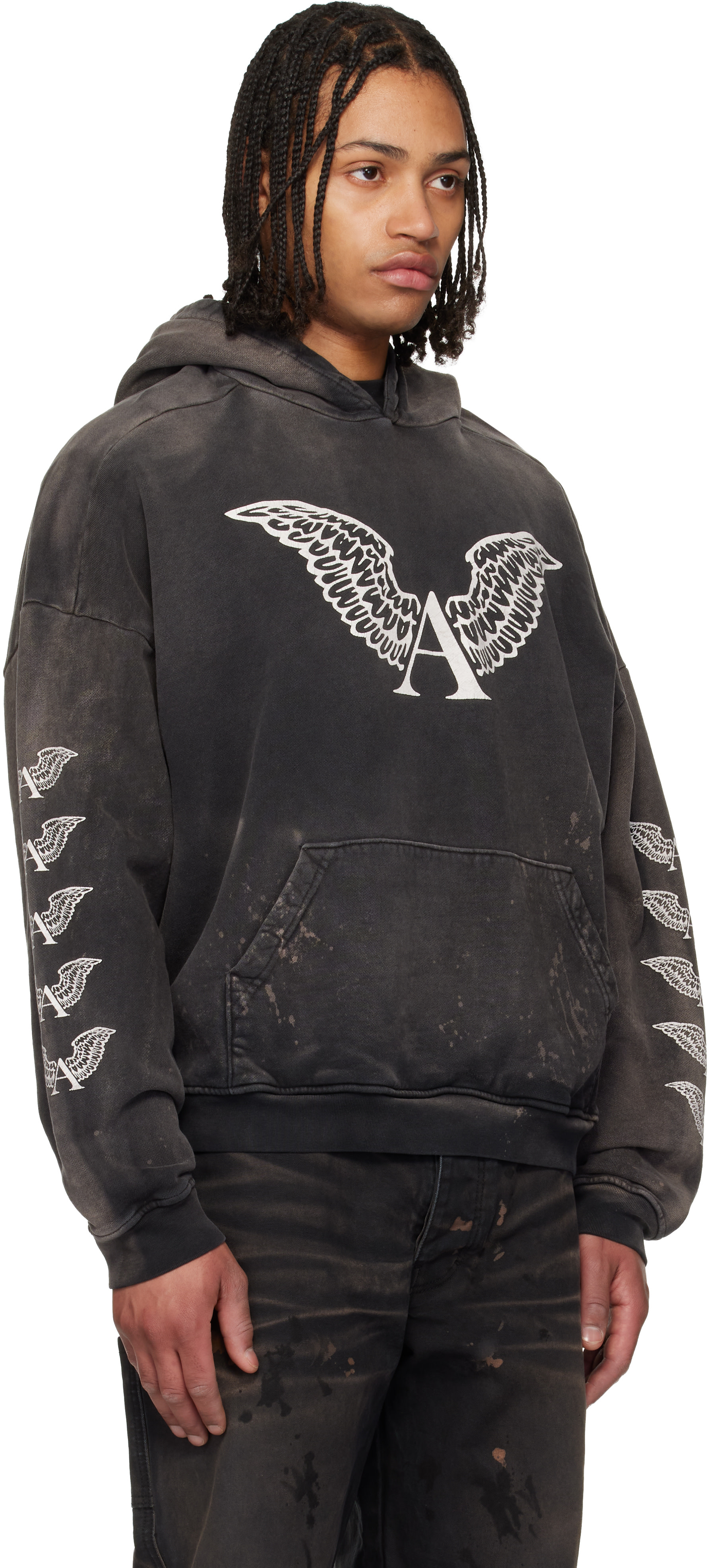 ALEXANDER DIGENOVA: Black Logo Hoodie | SSENSE